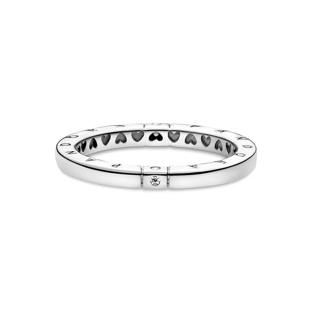 PANDORA Logo And Hearts Ring Cubic Zirconia Rings Statement Ring Jewelry Gift