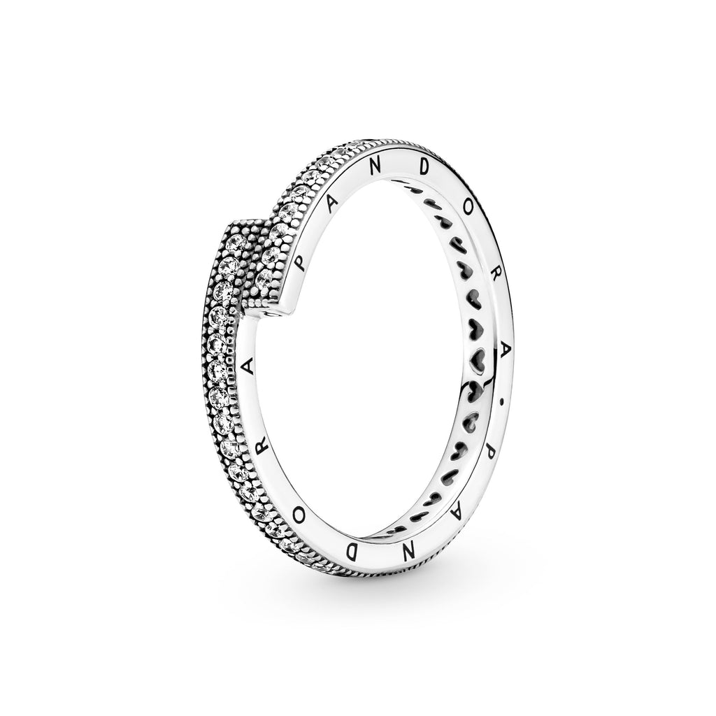 PANDORA Sparkling Overlapping Ring Cubic Zirconia Rings Statement Ring Jewelry Gift