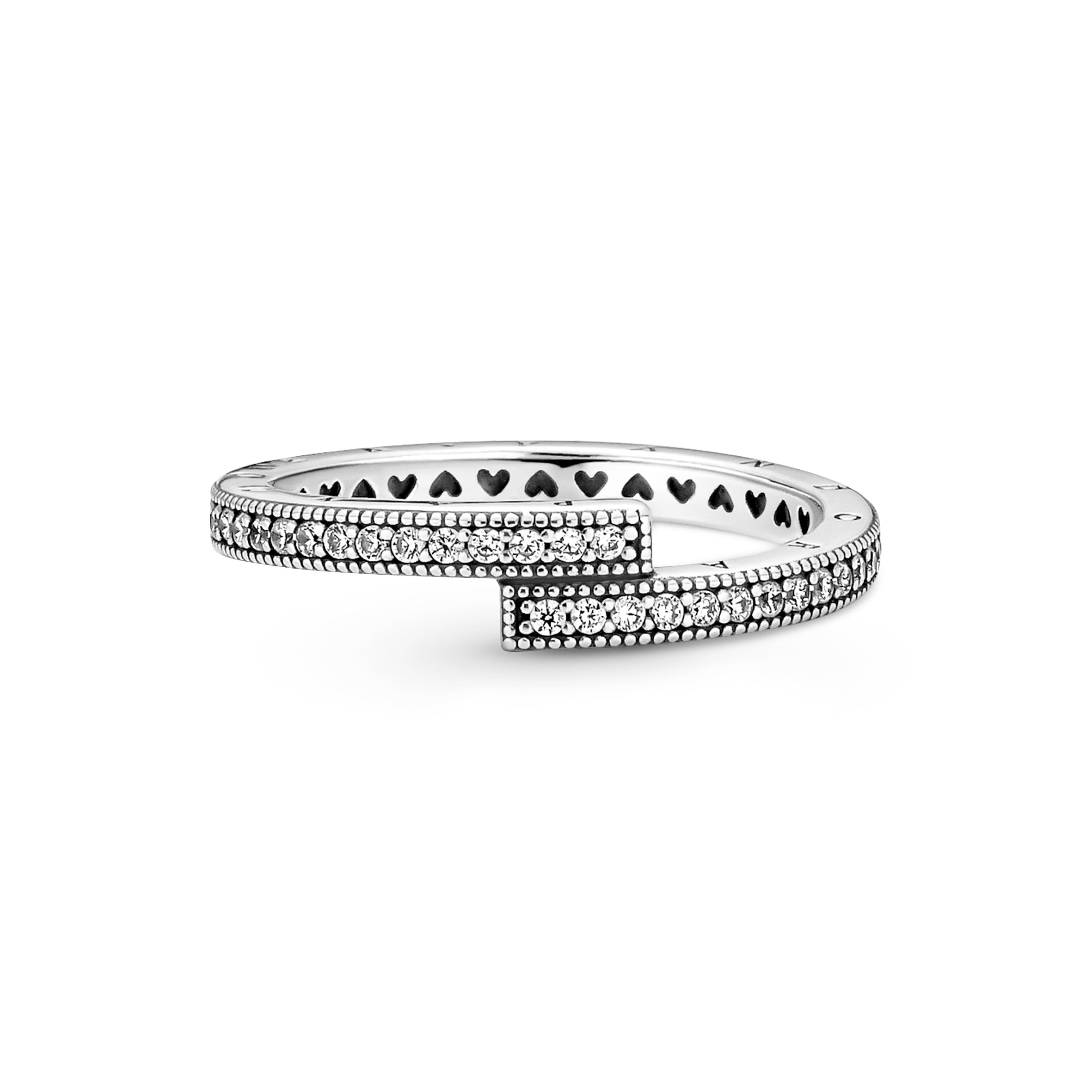 PANDORA Sparkling Overlapping Ring Cubic Zirconia Rings Statement Ring Jewelry Gift