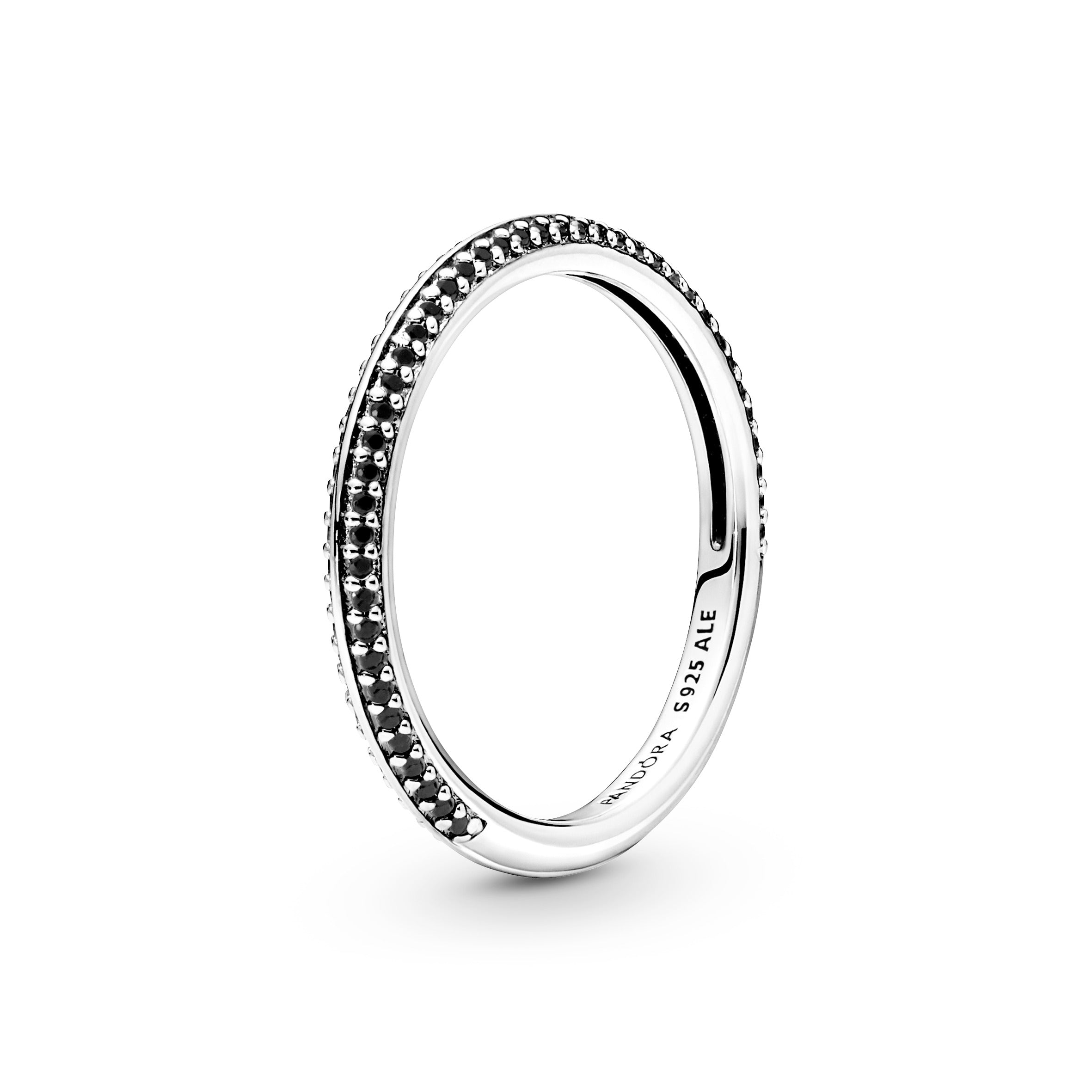 PANDORA ME Black Pavé Ring Sterling Silver Rings Statement Ring Jewelry Gift