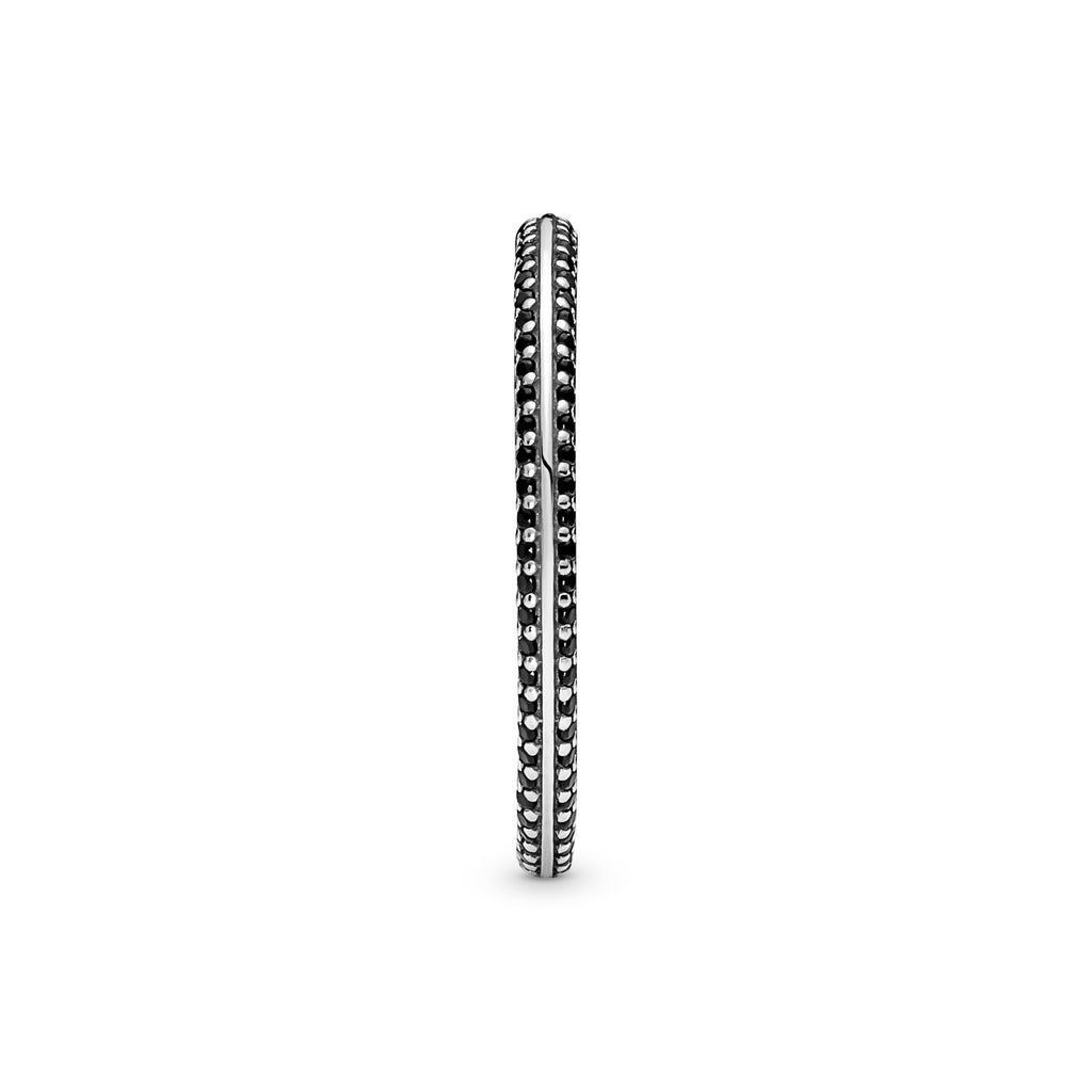 PANDORA ME Black Pavé Ring Sterling Silver Rings Statement Ring Jewelry Gift