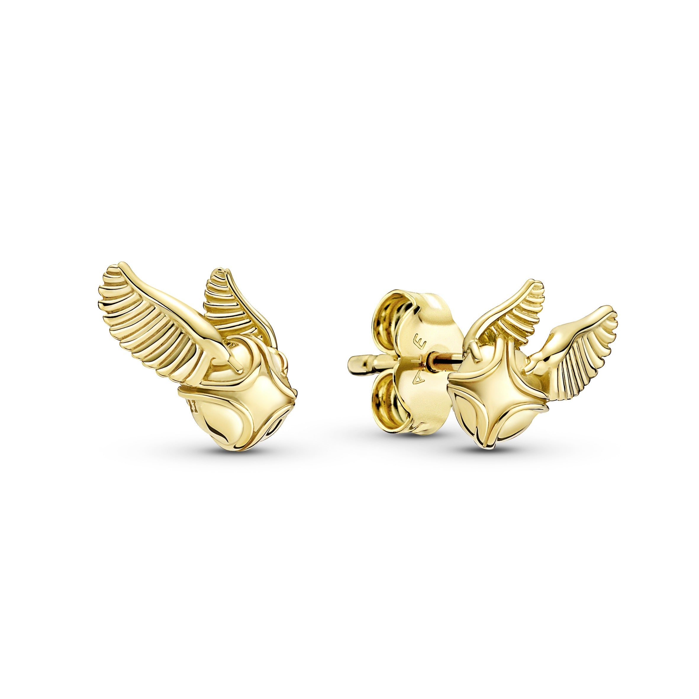 PANDORA Harry Potter Golden Snitch Stud Earrings 14K Gold Plated Unique Metal Blend Statement Ring Jewelry Gift