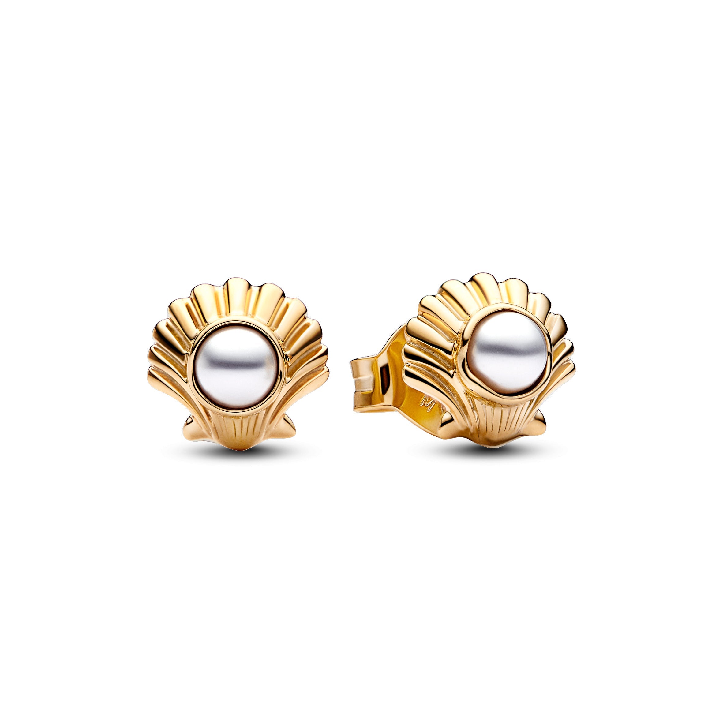 PANDORA Disney The Little Mermaid Seashell Stud Earrings 14K Gold Plated Unique Metal Blend Disney X PANDORA Statement Ring Jewelry Gift