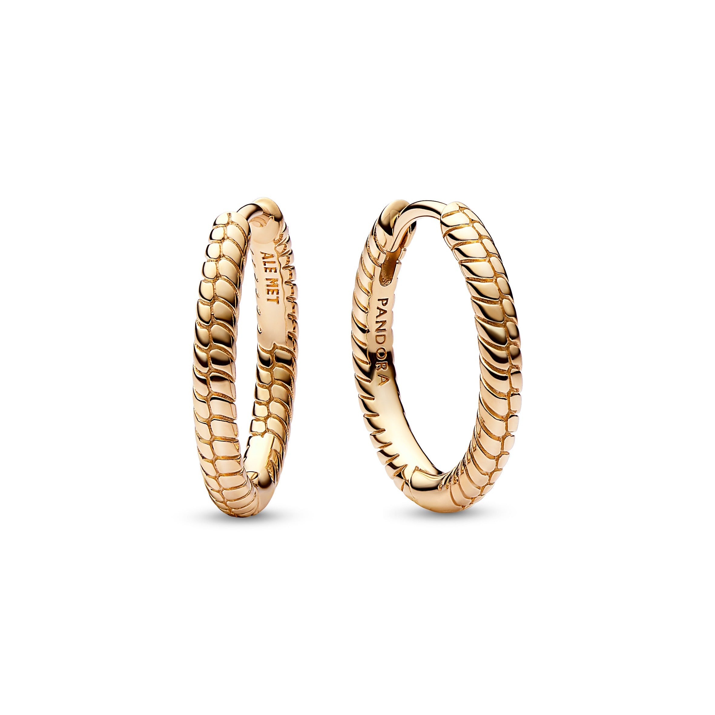 PANDORA Moments Small Charm Hoop Earrings 14K Gold Plated Unique Metal Blend Bracelet Charm Jewelry Gift