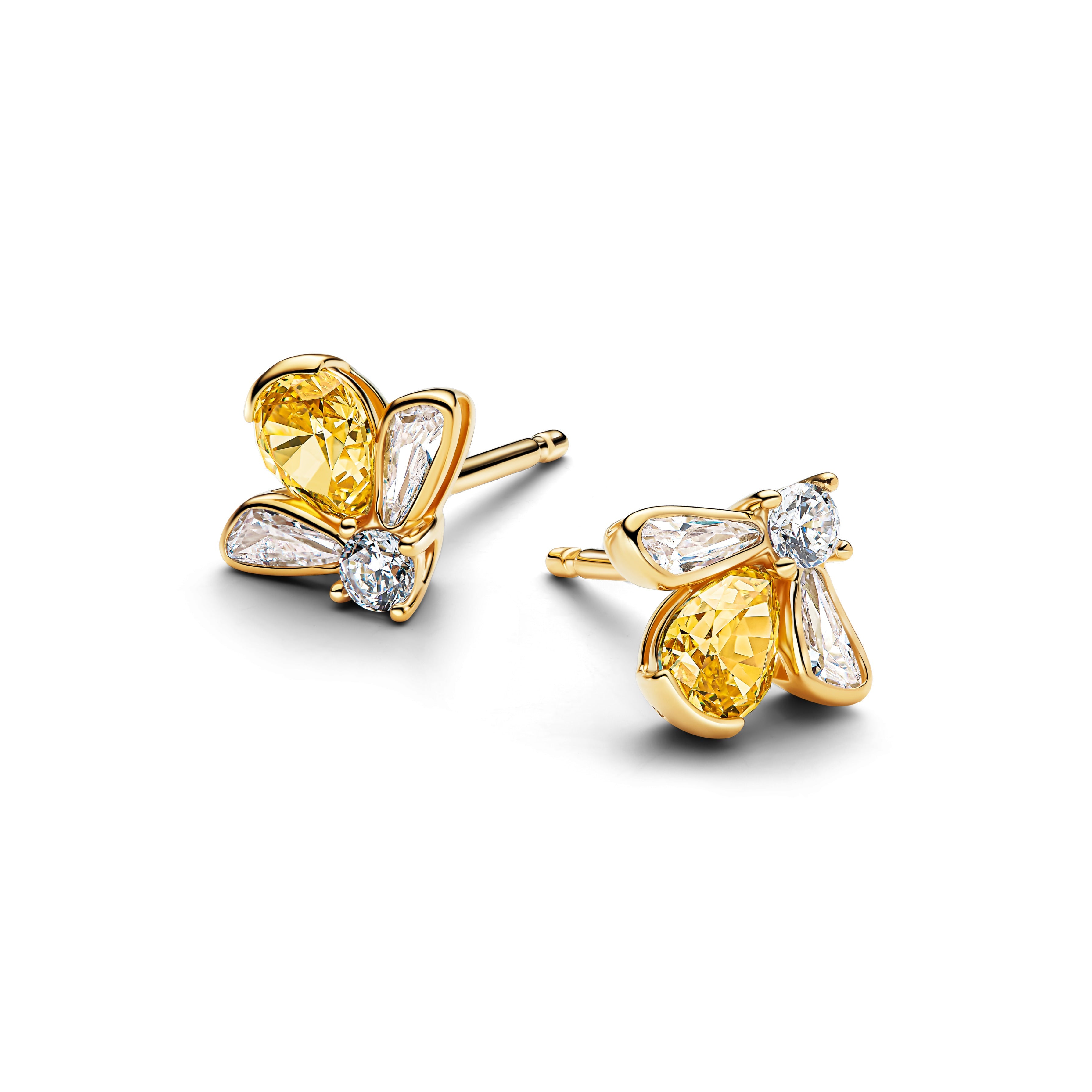 PANDORA Honey Bee Stud Earrings 14K Gold Plated Unique Metal Blend Statement Ring Jewelry Gift
