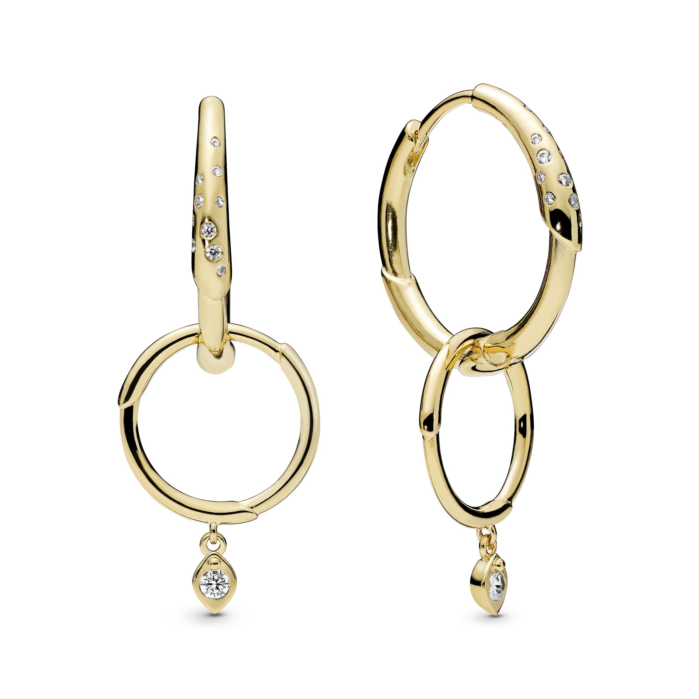 PANDORA Flower Stem Hoop Earrings Statement Ring Jewelry Gift