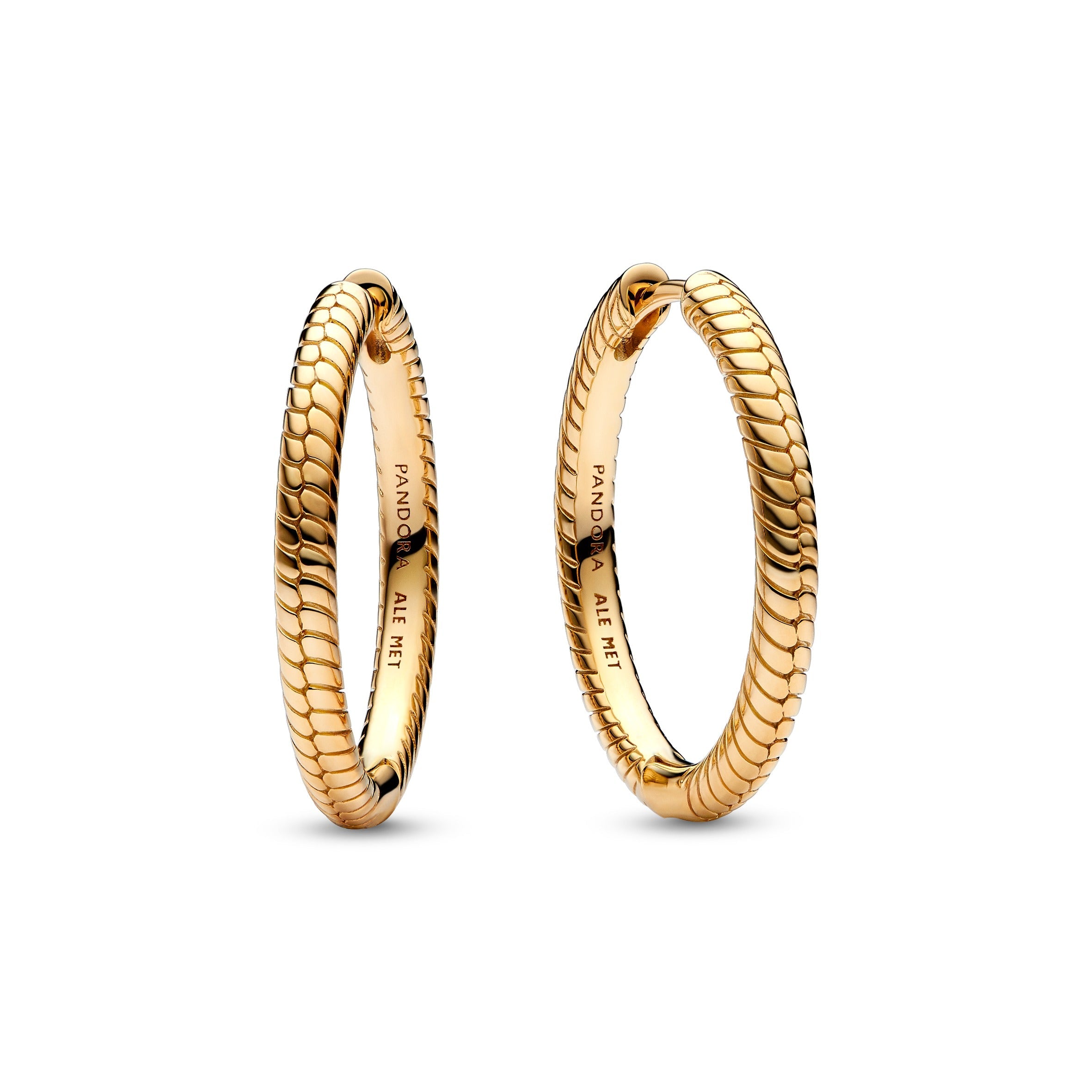 PANDORA Moments Charm Hoop Earrings 14K Gold Plated Unique Metal Blend Bracelet Charm Jewelry Gift