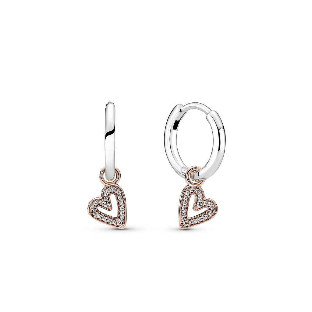PANDORA Freehand Heart Gift Set Cubic Zirconia Silver Giftsets Fashion Jewelry Gift For Women