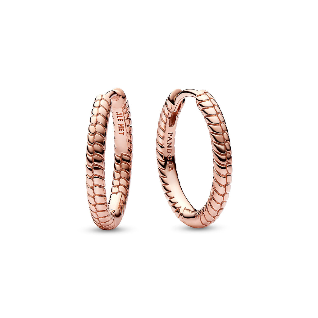 PANDORA Moments Small Charm Hoop Earrings 14K Rose Gold Plated Unique Metal Blend Bracelet Charm Jewelry Gift