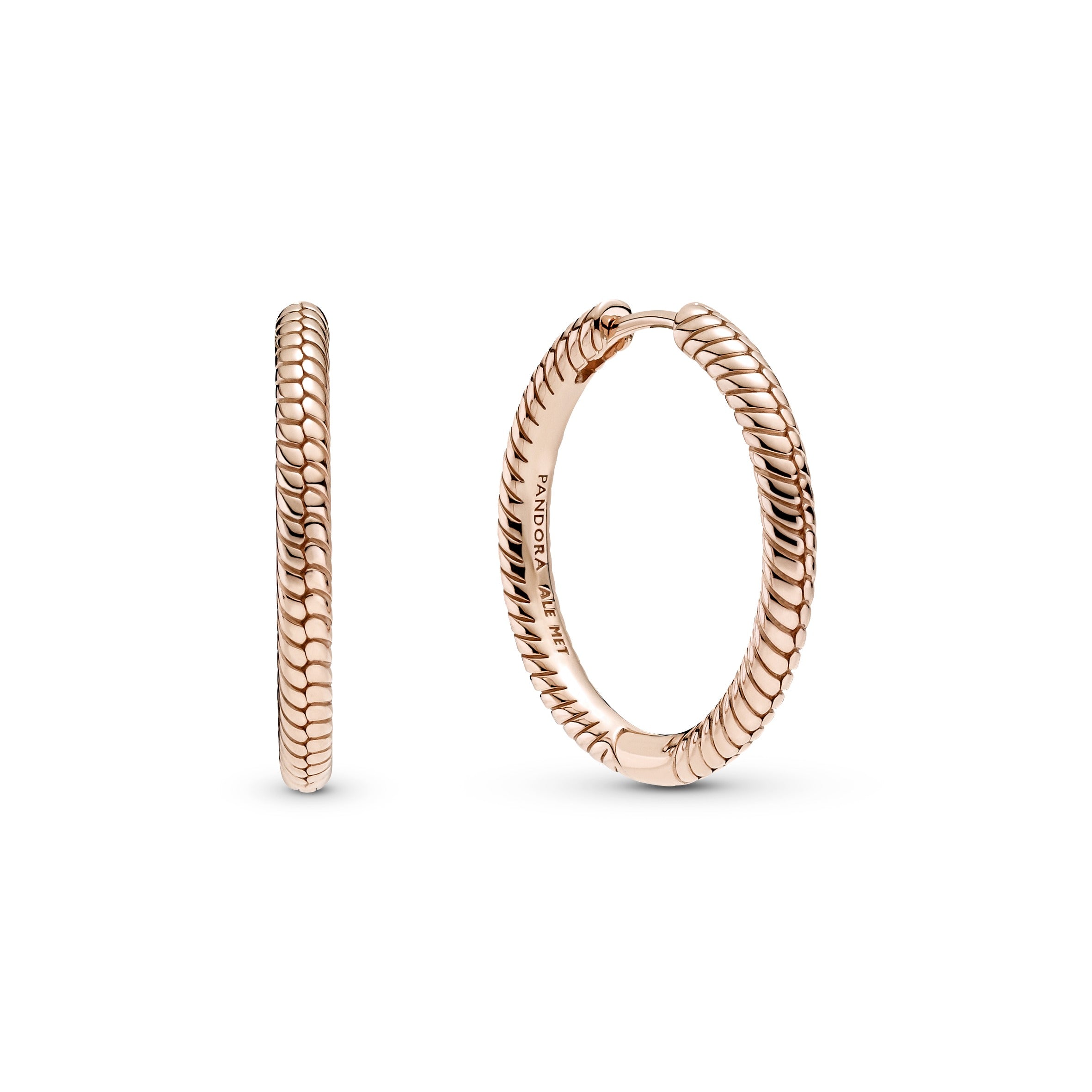 PANDORA Moments Charm Hoop Earrings 14K Rose Gold Plated Unique Metal Blend Bracelet Charm Jewelry Gift