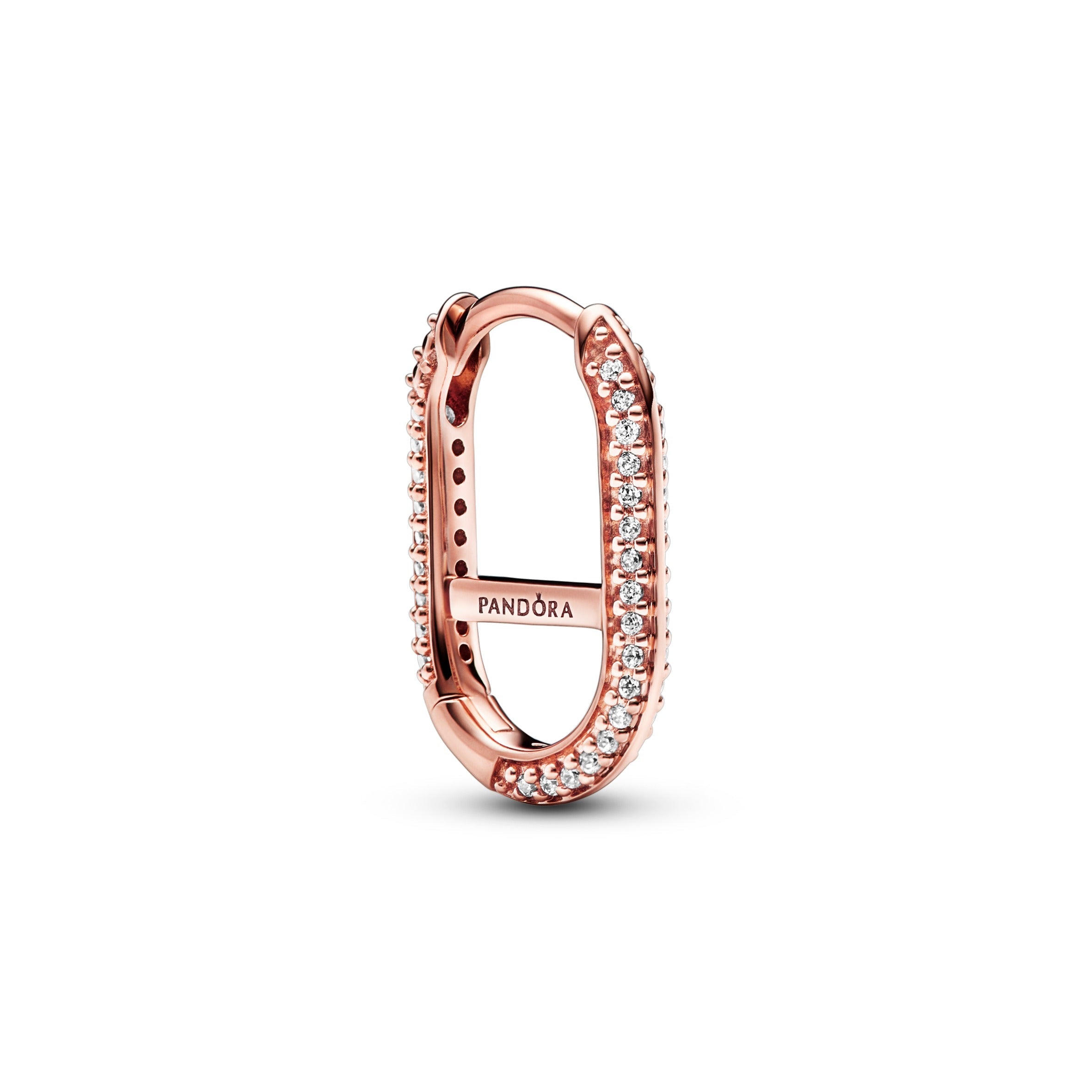 PANDORA ME Pavé Link Earring 14K Rose Gold Plated Unique Metal Blend Statement Ring Jewelry Gift