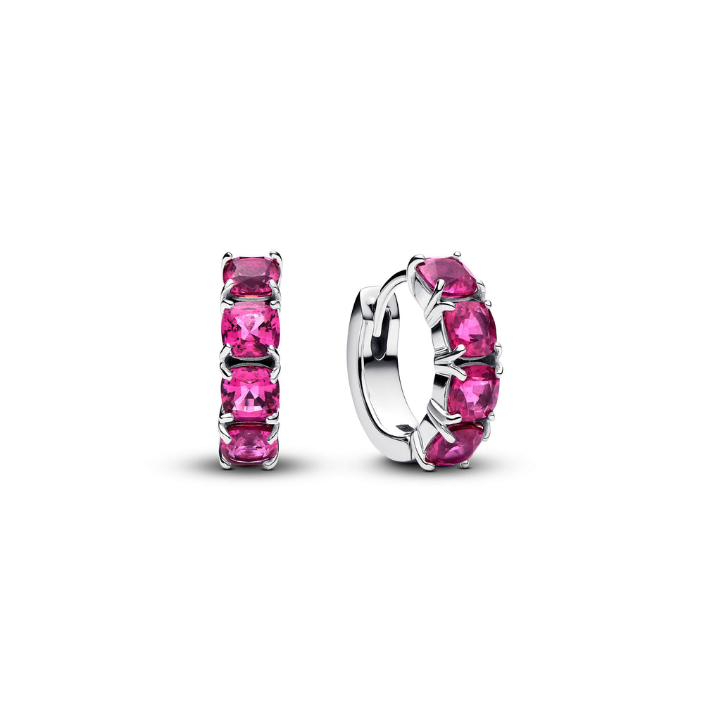 PANDORA Pink Hoop Earrings Man Made Crystal Colour And Sparkle Statement Ring Jewelry Gift