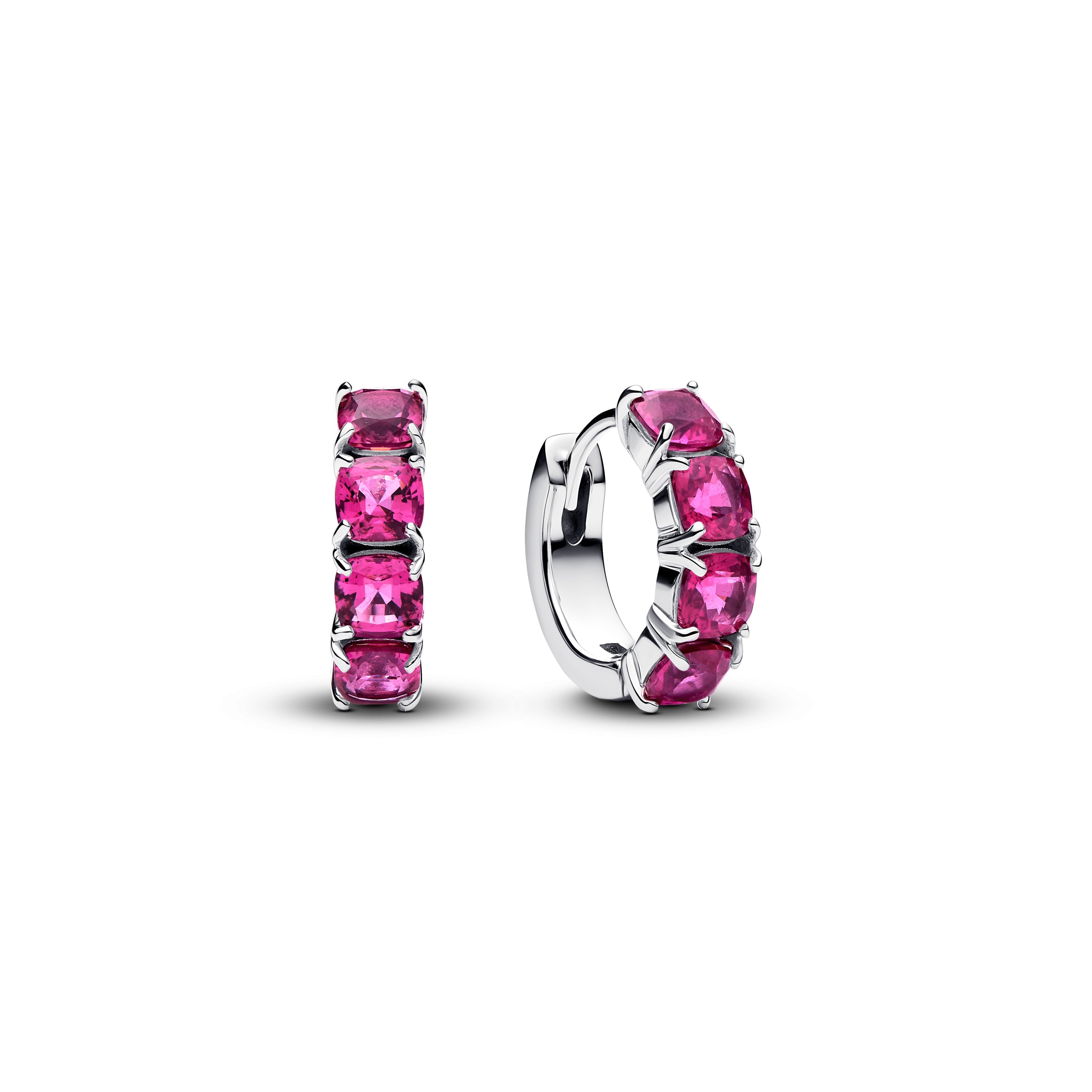 PANDORA Pink Hoop Earrings Man Made Crystal Colour And Sparkle Statement Ring Jewelry Gift