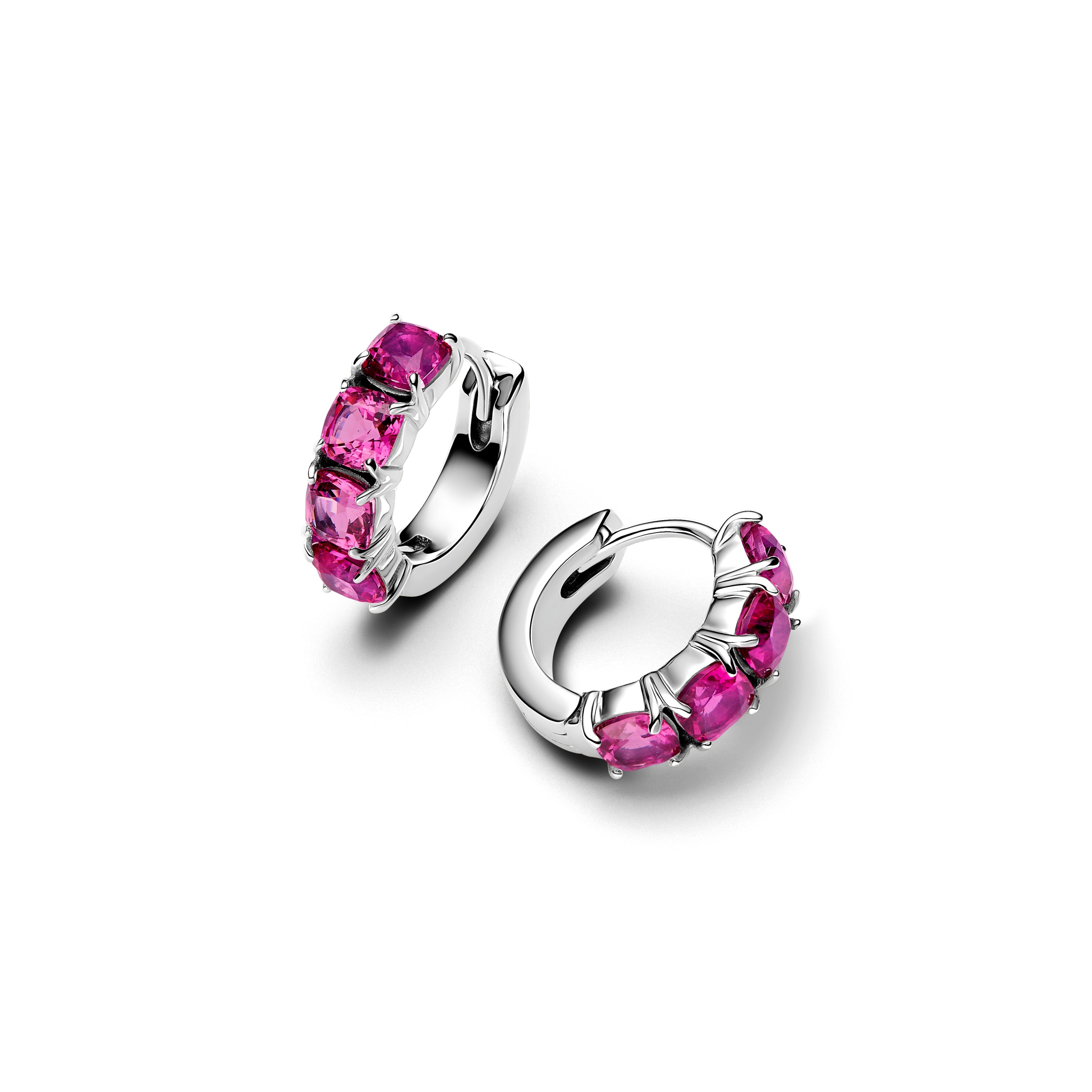 PANDORA Pink Hoop Earrings Man Made Crystal Colour And Sparkle Statement Ring Jewelry Gift