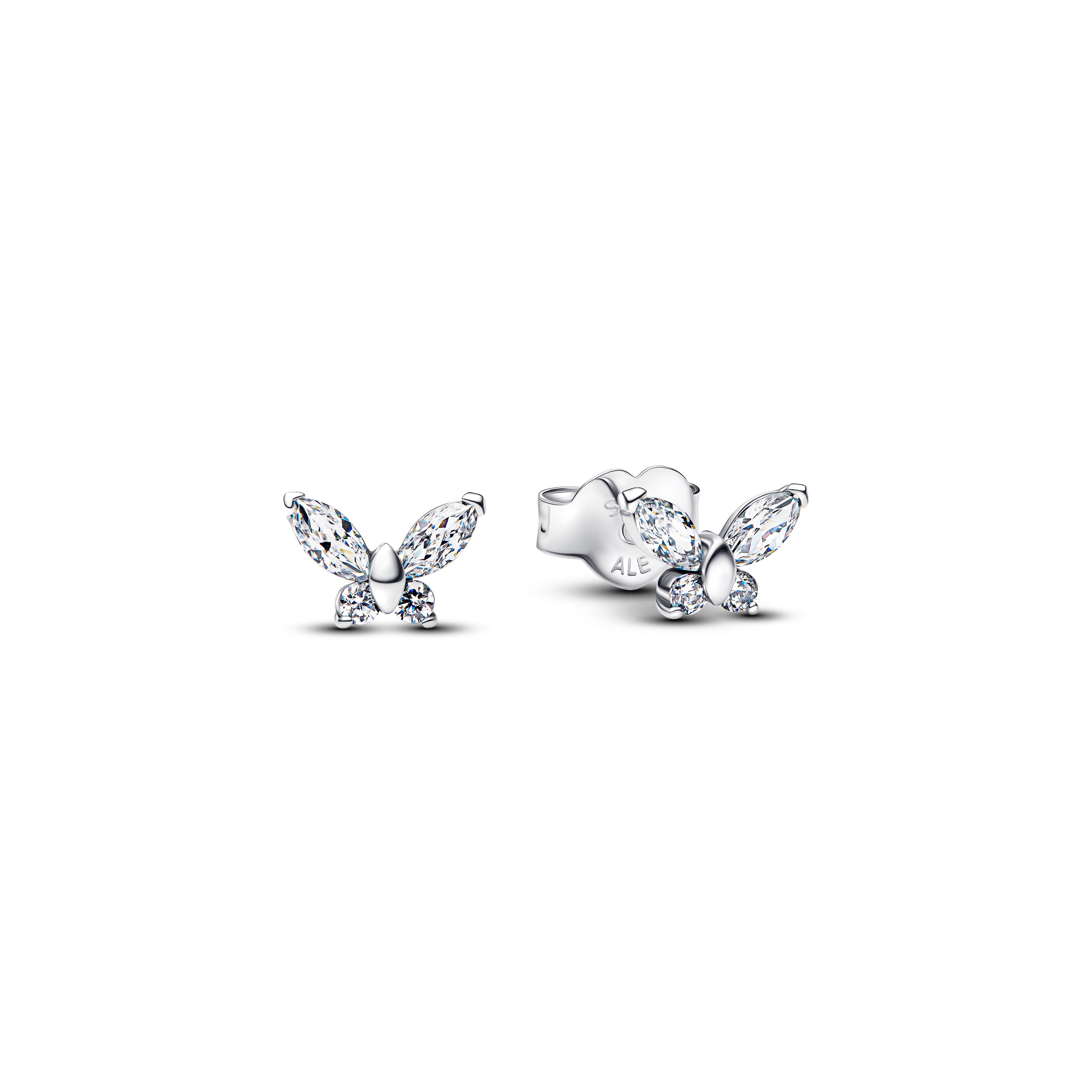 PANDORA Butterfly Stud Earrings Sterling Silver Animals Statement Ring Jewelry Gift