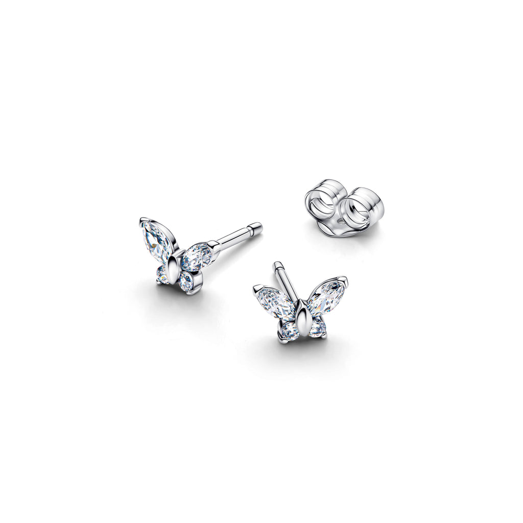 PANDORA Butterfly Stud Earrings Sterling Silver Animals Statement Ring Jewelry Gift