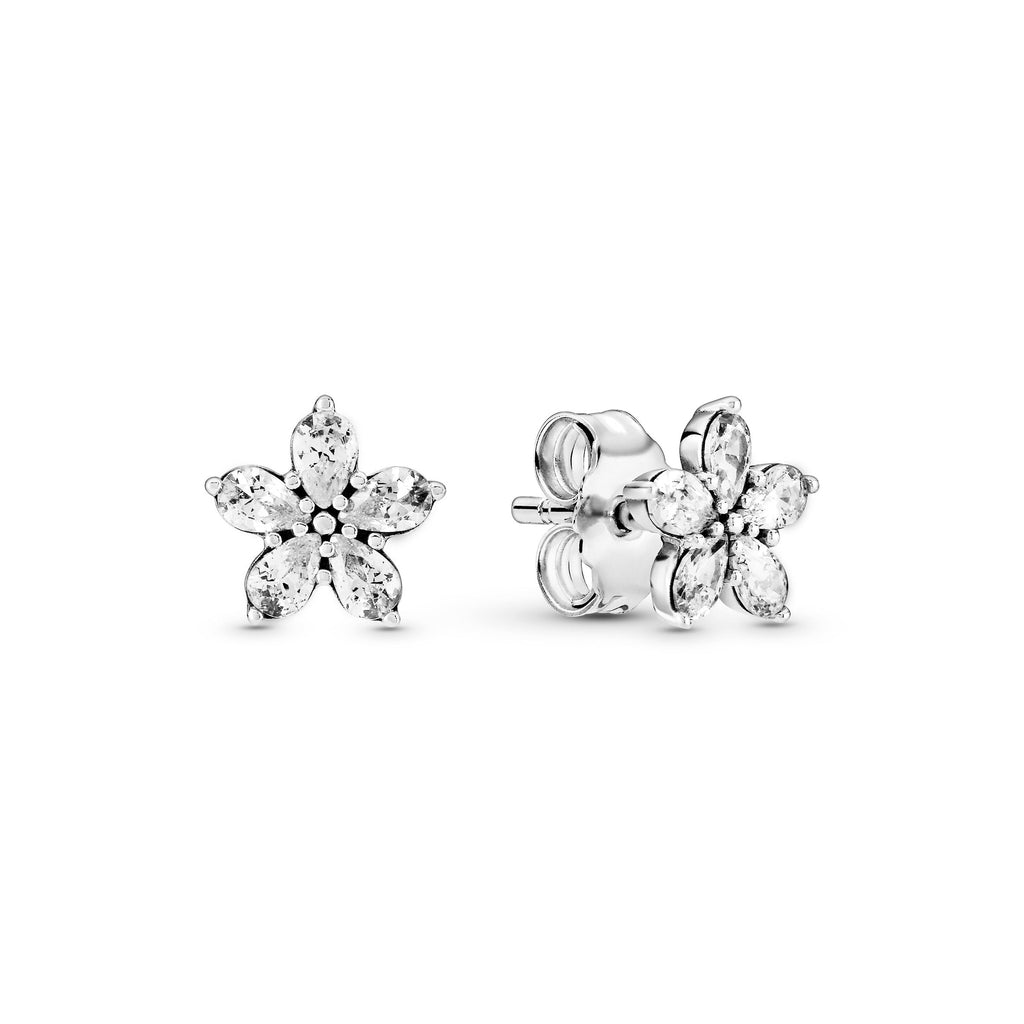 PANDORA Sparkling Snowflake Necklace And Earring Gift Set Cubic Zirconia Silver Giftsets Statement Ring Jewelry Gift