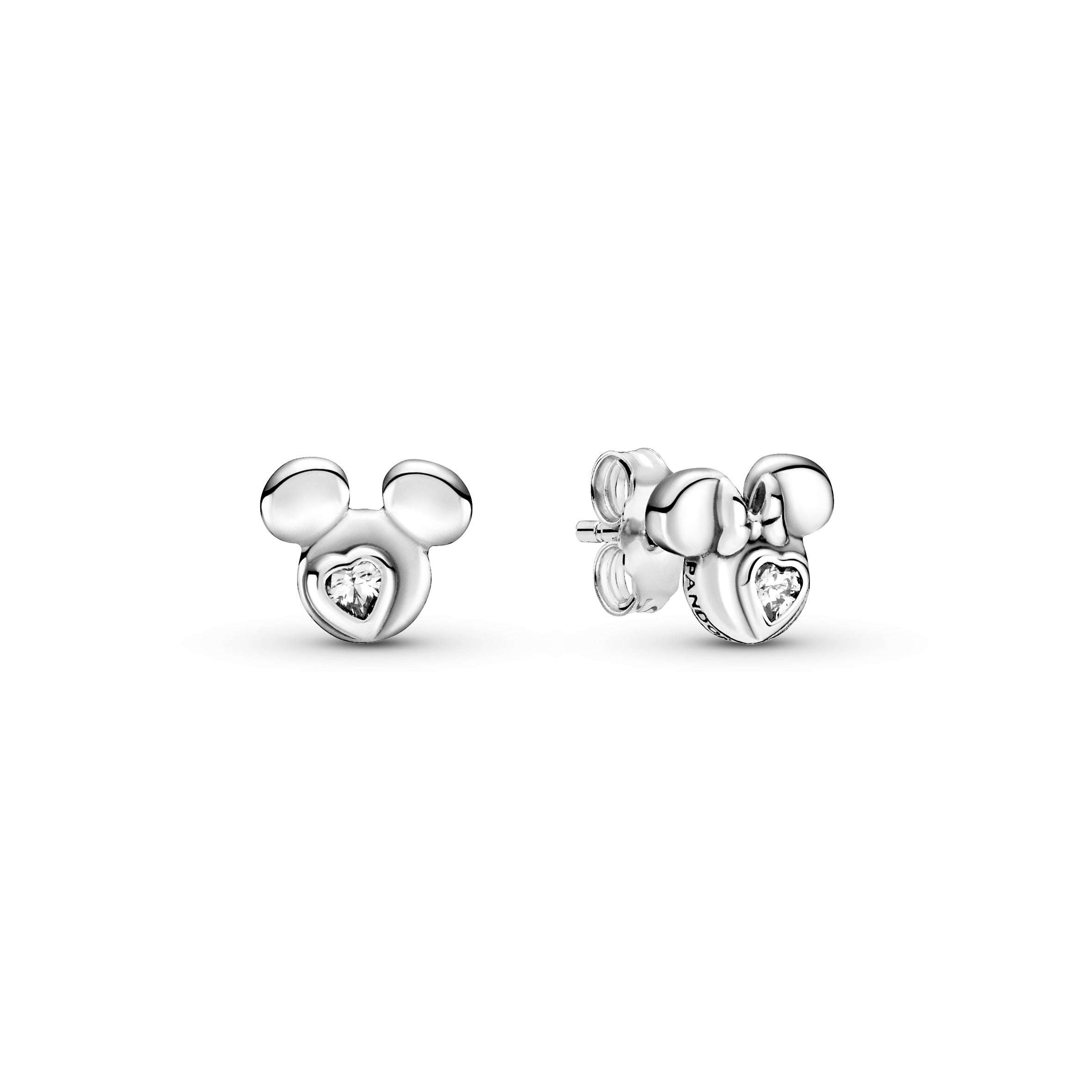PANDORA Disney Mickey Mouse And Minnie Mouse Silhouette Stud Earrings Cubic Zirconia Disney X PANDORA Statement Ring Jewelry Gift
