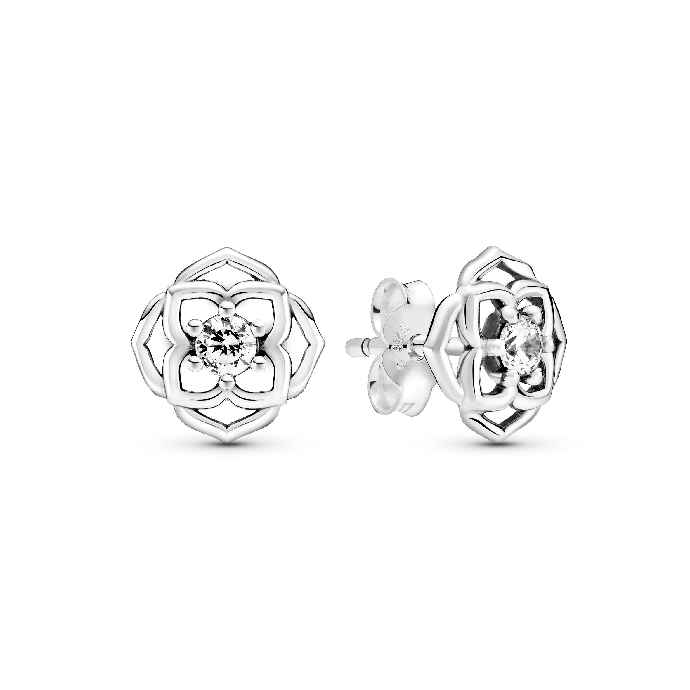 PANDORA Rose Petals Stud Earrings Cubic Zirconia Floral Statement Ring Jewelry Gift
