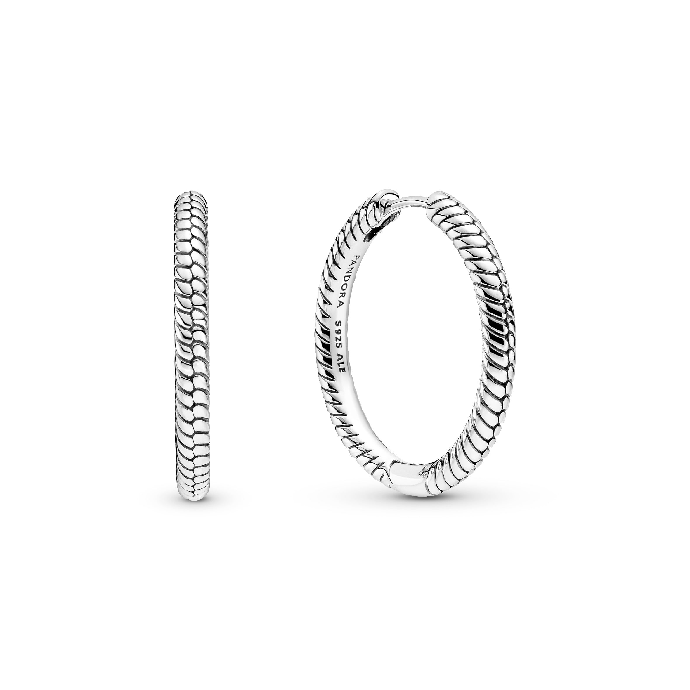 PANDORA Moments Charm Hoop Earrings Sterling Silver Bracelet Charm Jewelry Gift