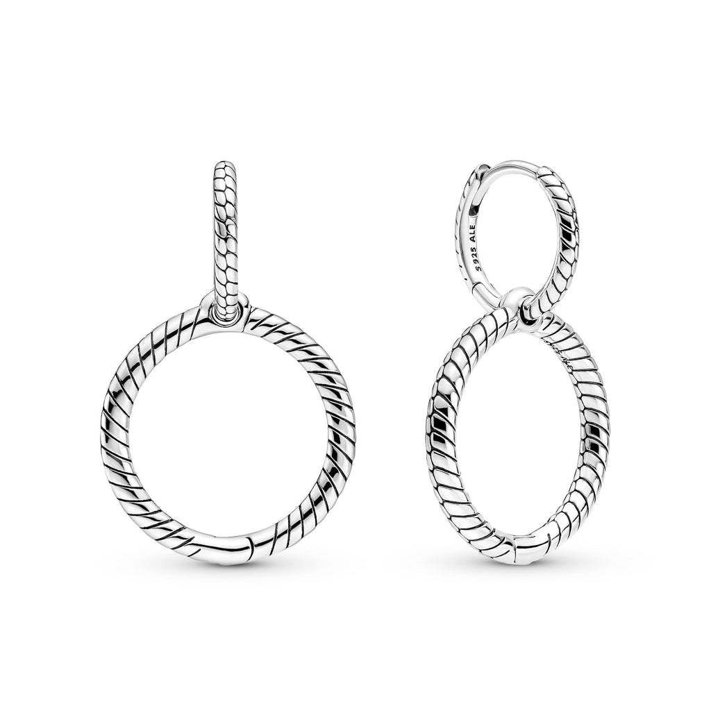 PANDORA Moments Charm Double Hoop Earrings Sterling Silver Bracelet Charm Jewelry Gift