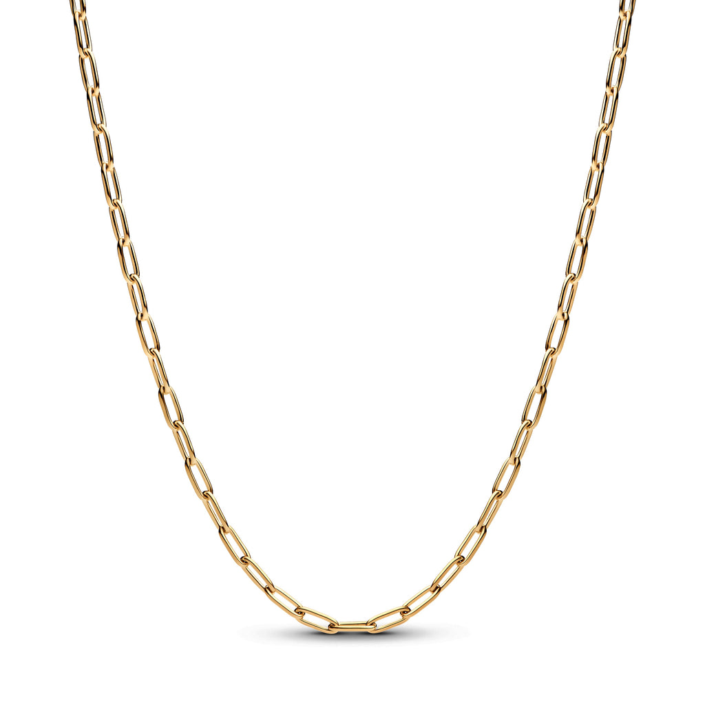 PANDORA Elongated Link Chain Necklace 14K Gold Plated Unique Metal Blend Necklaces Pendant Necklace Jewelry Gift