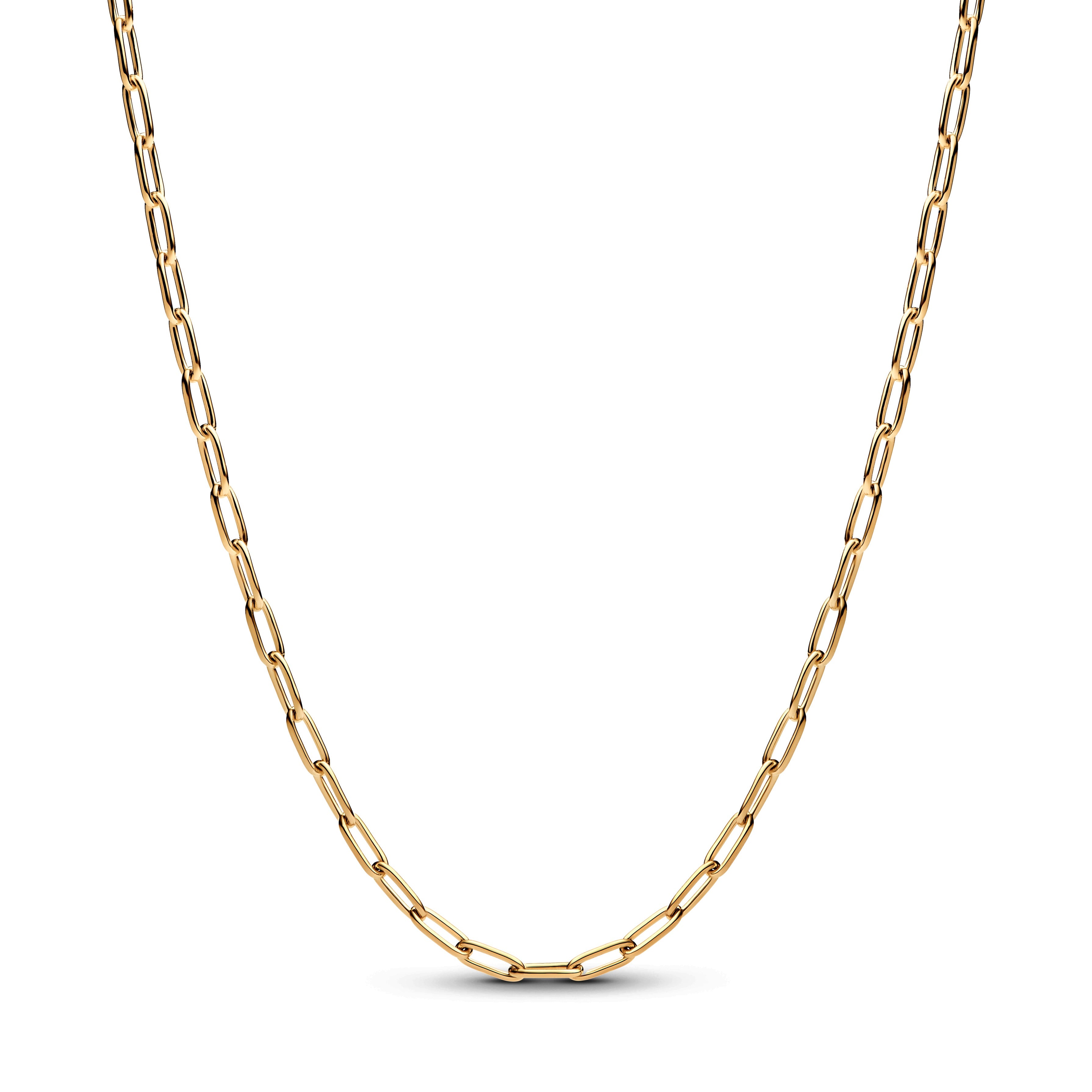 PANDORA Elongated Link Chain Necklace 14K Gold Plated Unique Metal Blend Necklaces Pendant Necklace Jewelry Gift