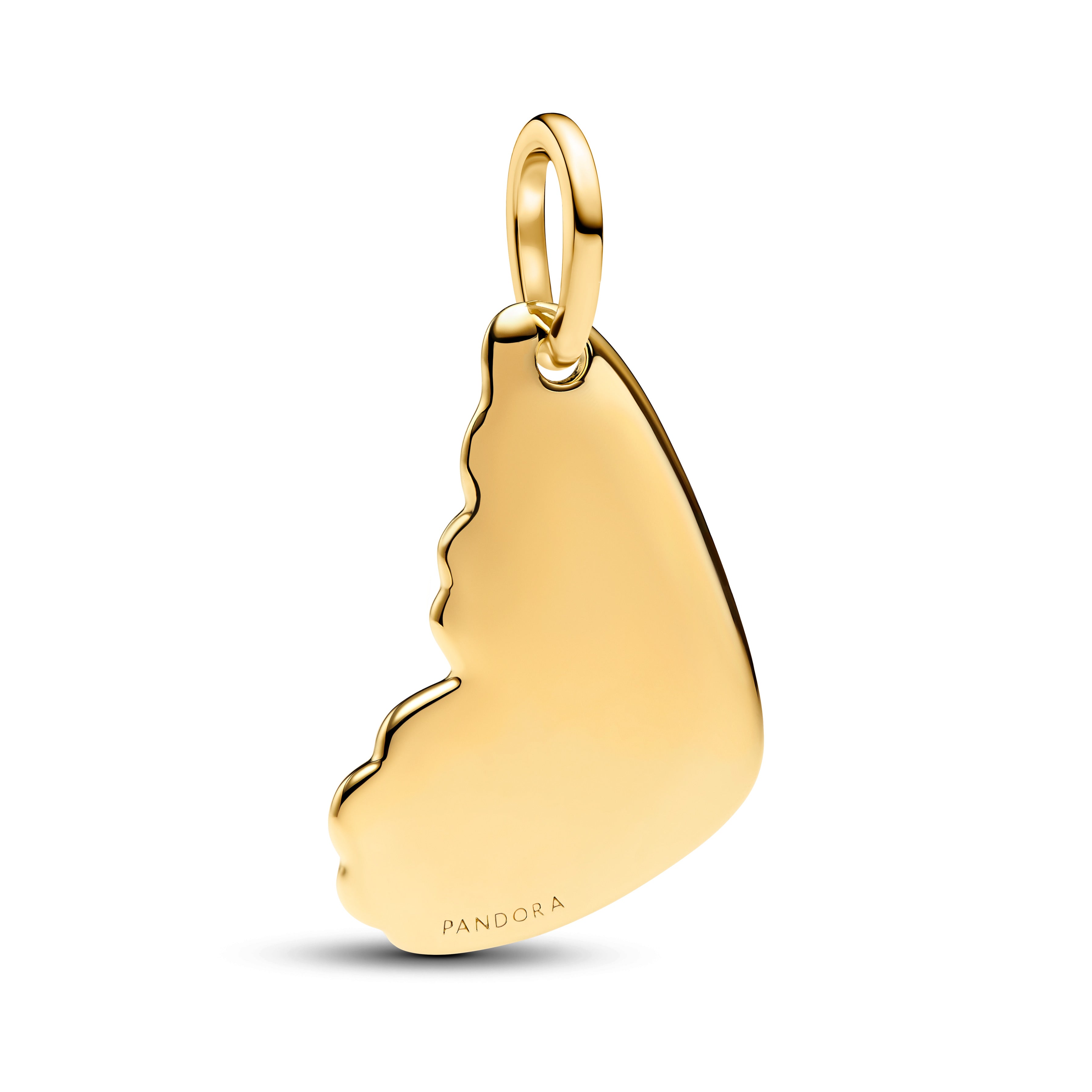 PANDORA Engravable Butterfly Wing Tag Pendant 14K Gold Plated Unique Metal Blend Charms Bracelet Charm Jewelry Gift