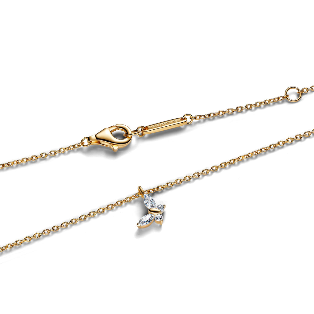 PANDORA Butterfly Pendant Necklace 14K Gold Plated Unique Metal Blend Animals Necklaces Jewelry Gift