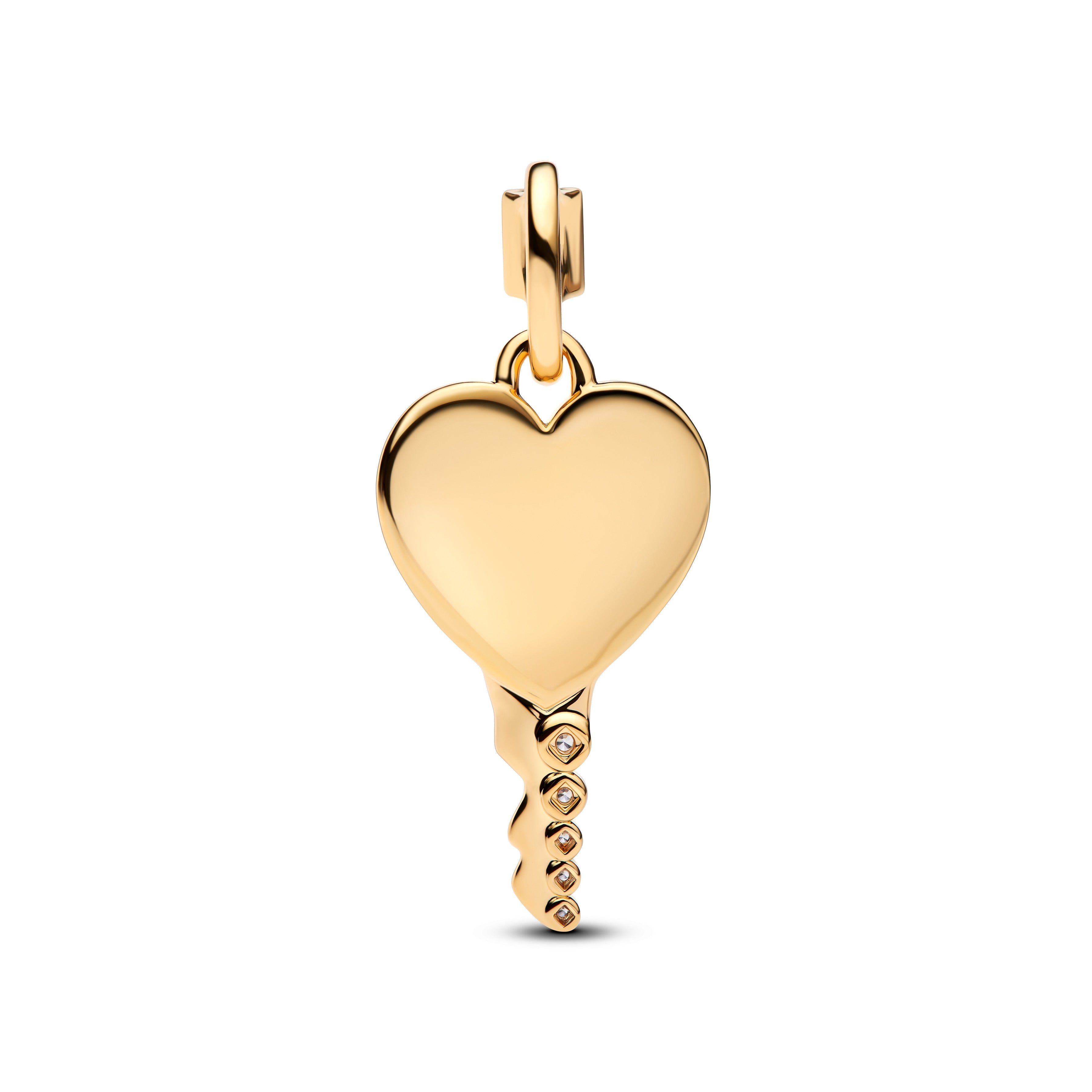 PANDORA Engravable Heart Key Pendant 14K Gold Plated Unique Metal Blend Necklaces Pendant Necklace Jewelry Gift