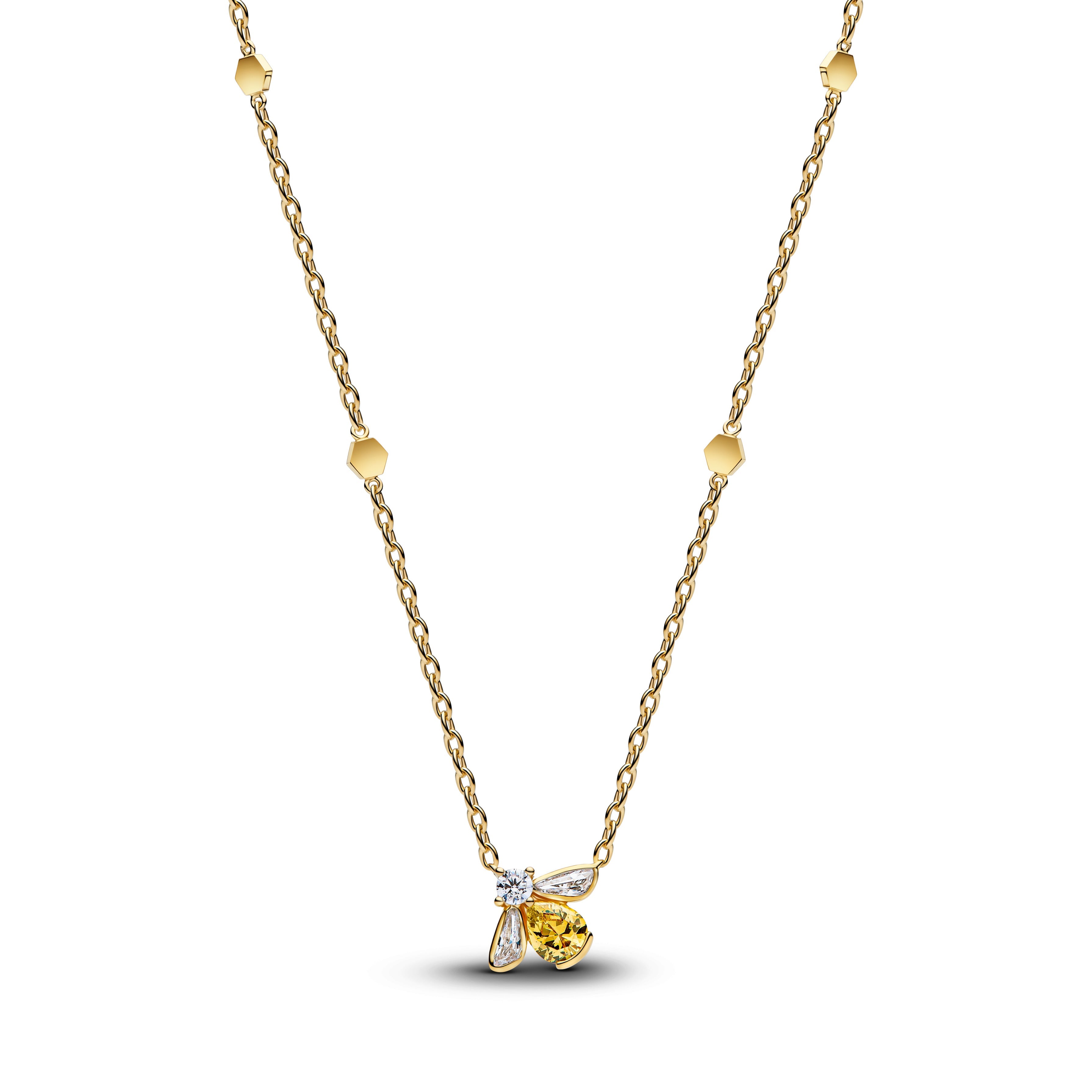 PANDORA Honey Bee Pendant Necklace 14K Gold Plated Unique Metal Blend Necklaces Jewelry Gift