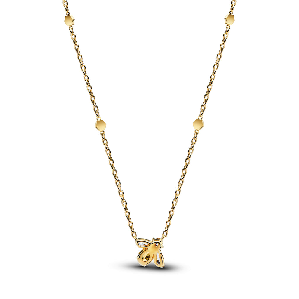 PANDORA Honey Bee Pendant Necklace 14K Gold Plated Unique Metal Blend Necklaces Jewelry Gift