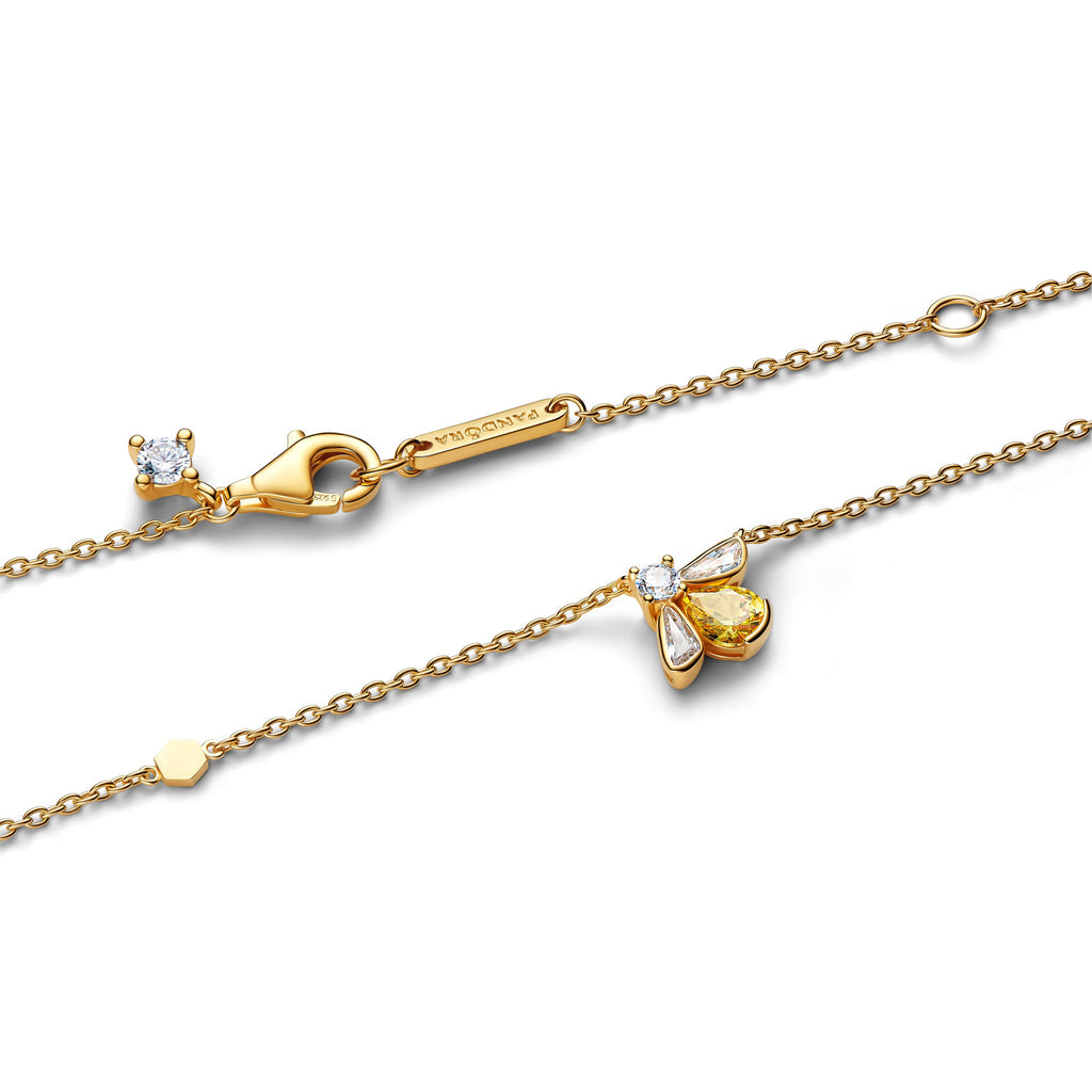 PANDORA Honey Bee Pendant Necklace 14K Gold Plated Unique Metal Blend Necklaces Jewelry Gift