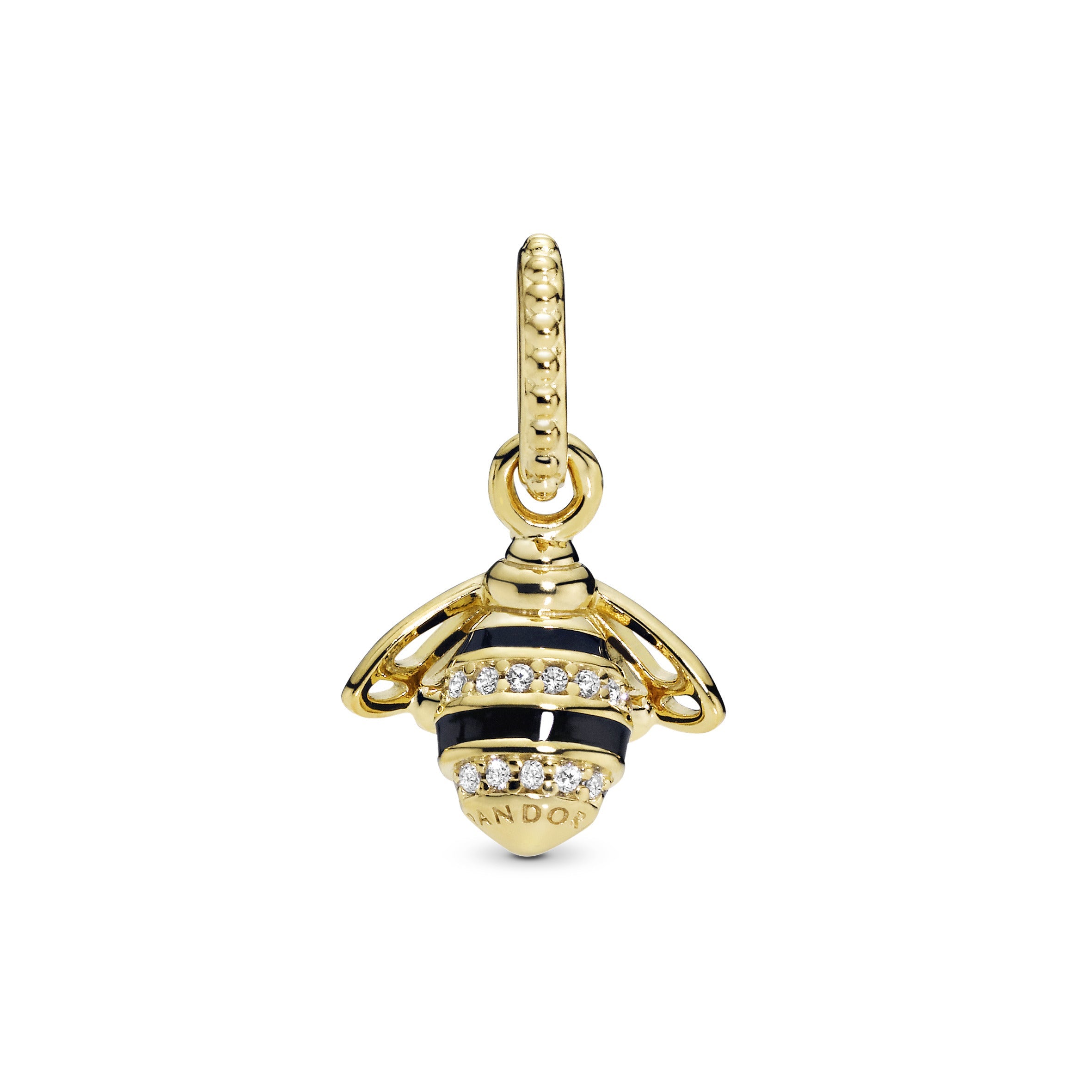 PANDORA Queen Bee Pendant 14K Gold Plated Unique Metal Blend Black Animals Necklaces And Pendants Pendant Necklace Jewelry Gift