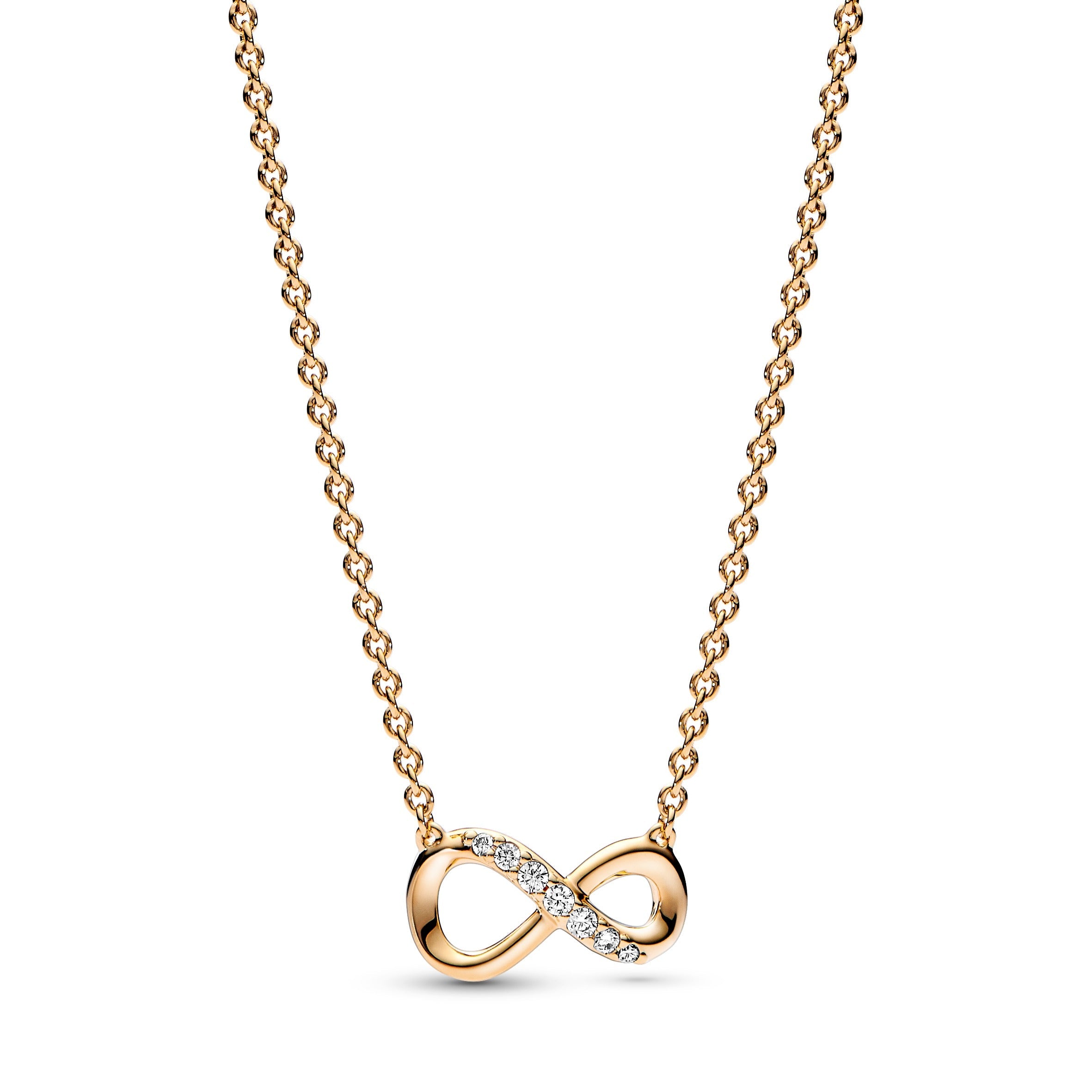 PANDORA Sparkling Infinity Collier Necklace 14K Gold Plated Unique Metal Blend Necklaces And Pendants Pendant Necklace Jewelry Gift