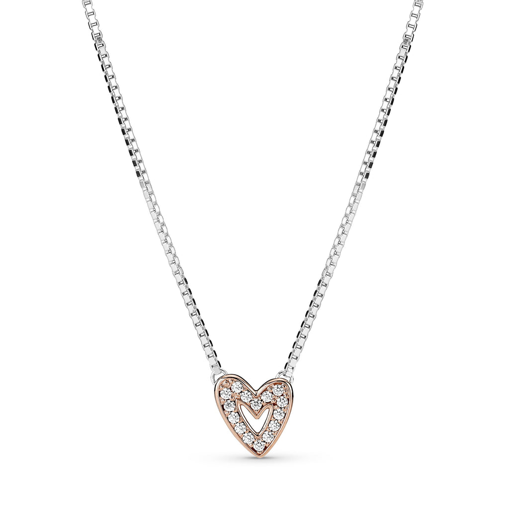 PANDORA Freehand Heart Gift Set Cubic Zirconia Silver Giftsets Fashion Jewelry Gift For Women