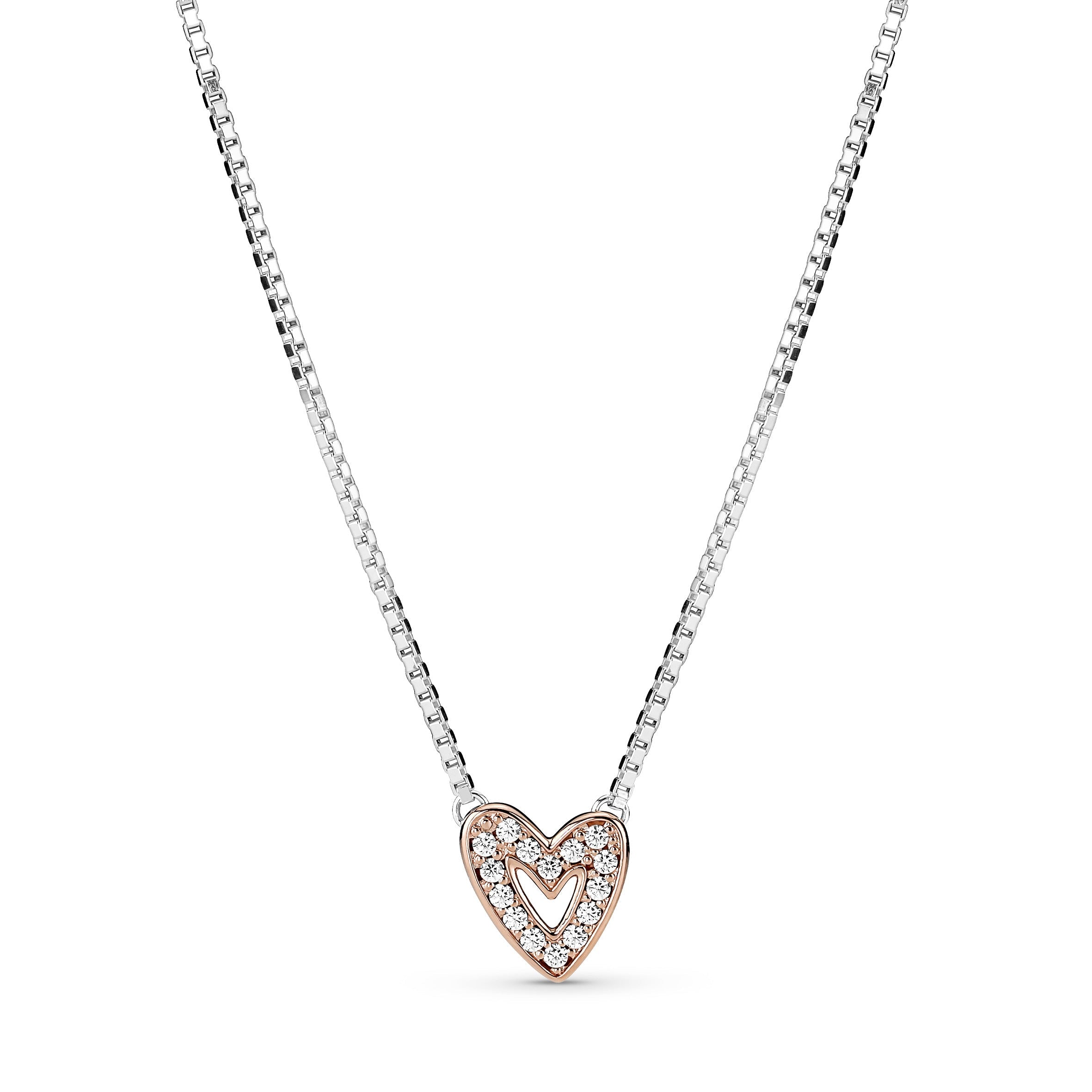 PANDORA Freehand Heart Gift Set Cubic Zirconia Silver Giftsets Fashion Jewelry Gift For Women