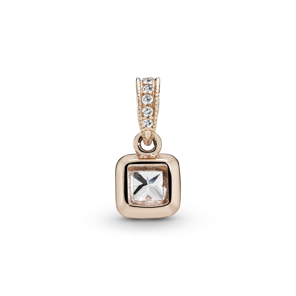 PANDORA Square Sparkle Halo Pendant 14K Rose Gold Plated Unique Metal Blend Weddings Necklaces And Pendants Pendant Necklace Jewelry Gift