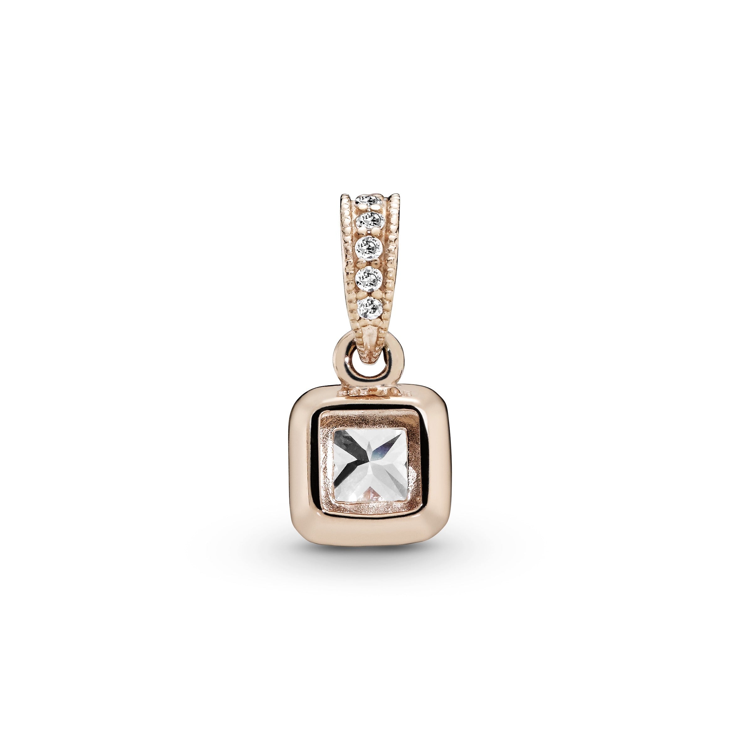 PANDORA Square Sparkle Halo Pendant 14K Rose Gold Plated Unique Metal Blend Weddings Necklaces And Pendants Pendant Necklace Jewelry Gift