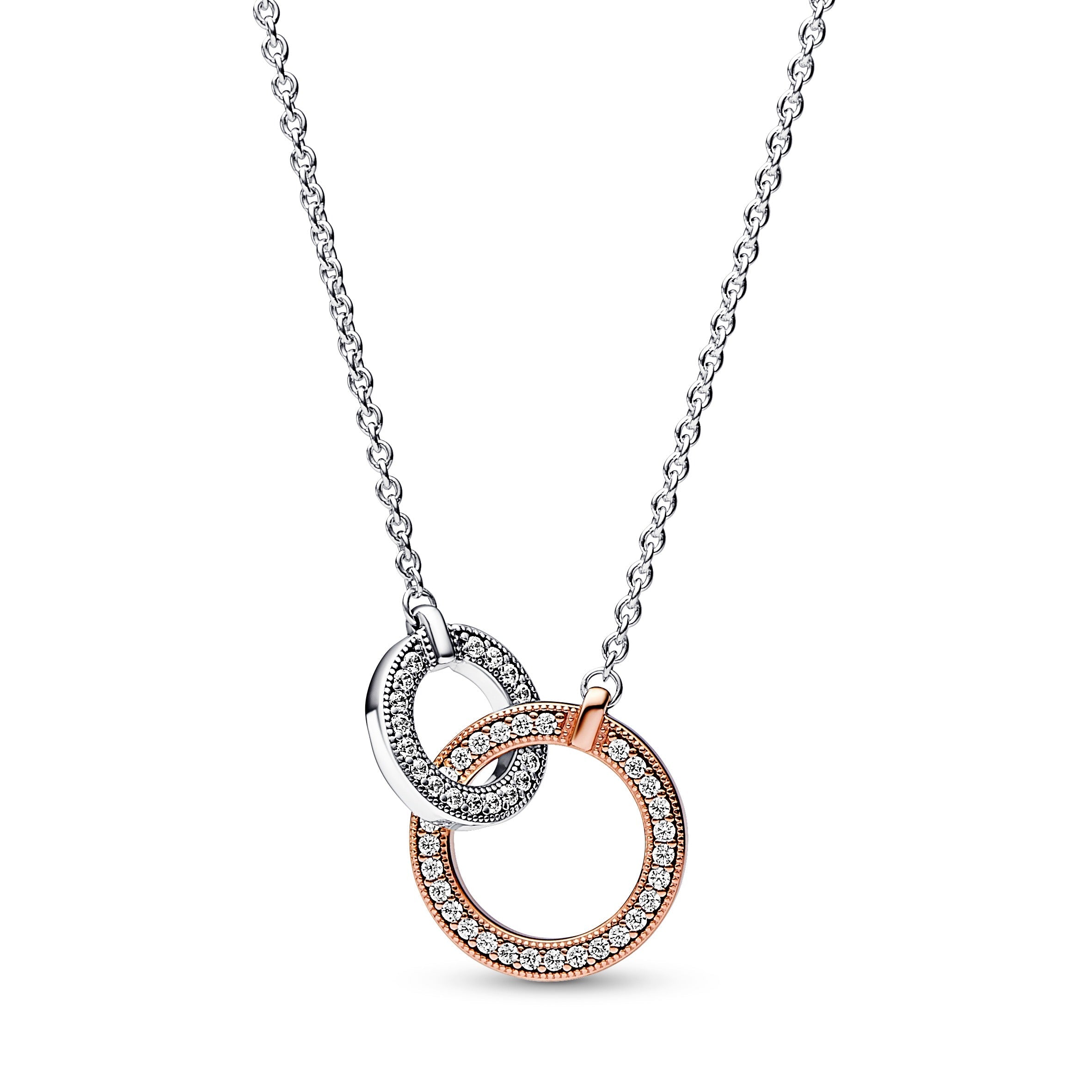 PANDORA Signature Two Tone Intertwined Circles Necklace Necklaces And Pendants Pendant Necklace Jewelry Gift