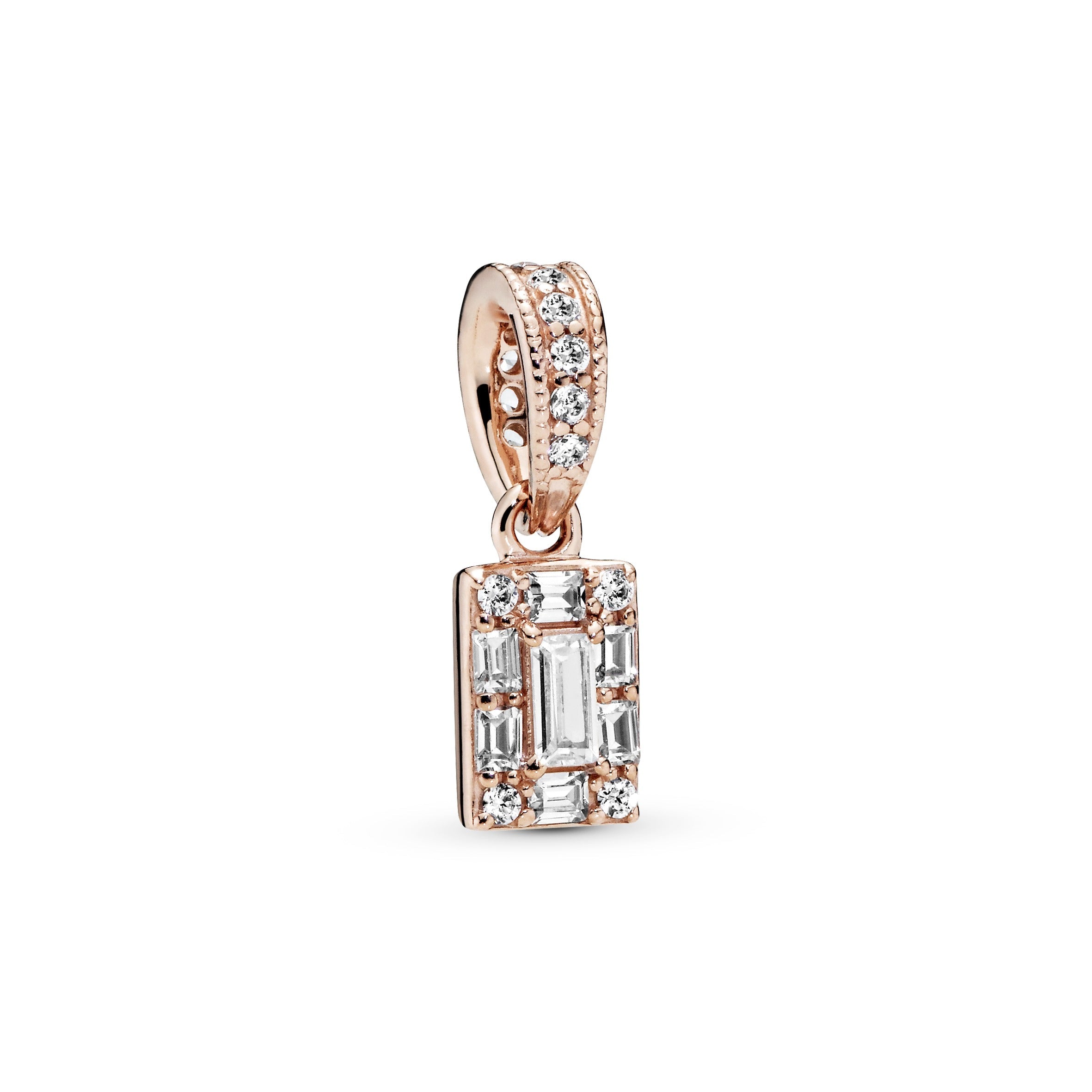PANDORA Sparkling Square Halo Pendant 14K Rose Gold Plated Unique Metal Blend Weddings Necklaces And Pendants Pendant Necklace Jewelry Gift