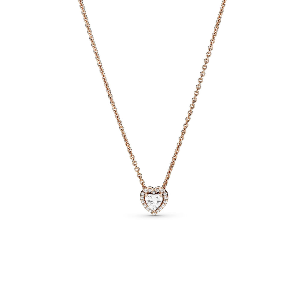 PANDORA Sparkling Heart Collier Necklace 14K Rose Gold Plated Unique Metal Blend Weddings Necklaces And Pendants Pendant Necklace Jewelry Gift