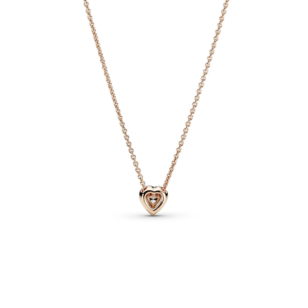 PANDORA Sparkling Heart Collier Necklace 14K Rose Gold Plated Unique Metal Blend Weddings Necklaces And Pendants Pendant Necklace Jewelry Gift