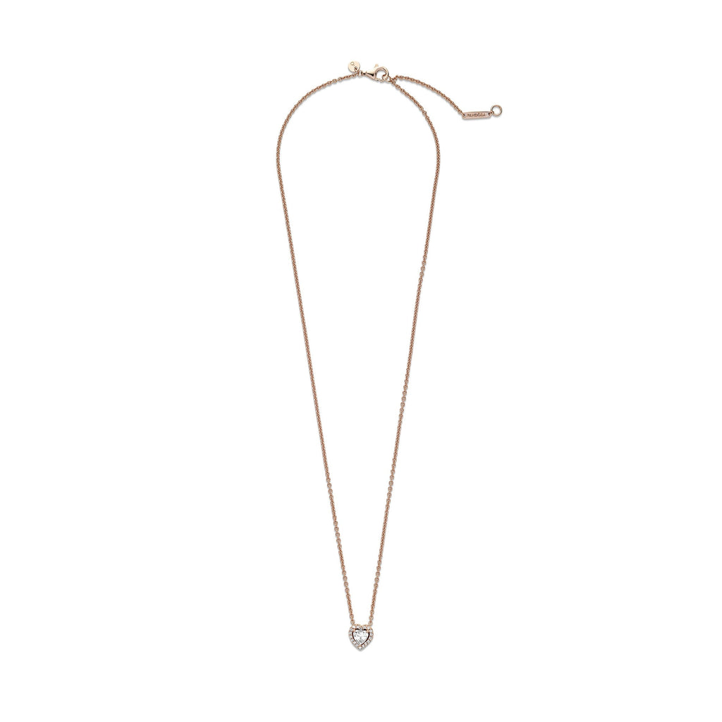 PANDORA Sparkling Heart Collier Necklace 14K Rose Gold Plated Unique Metal Blend Weddings Necklaces And Pendants Pendant Necklace Jewelry Gift