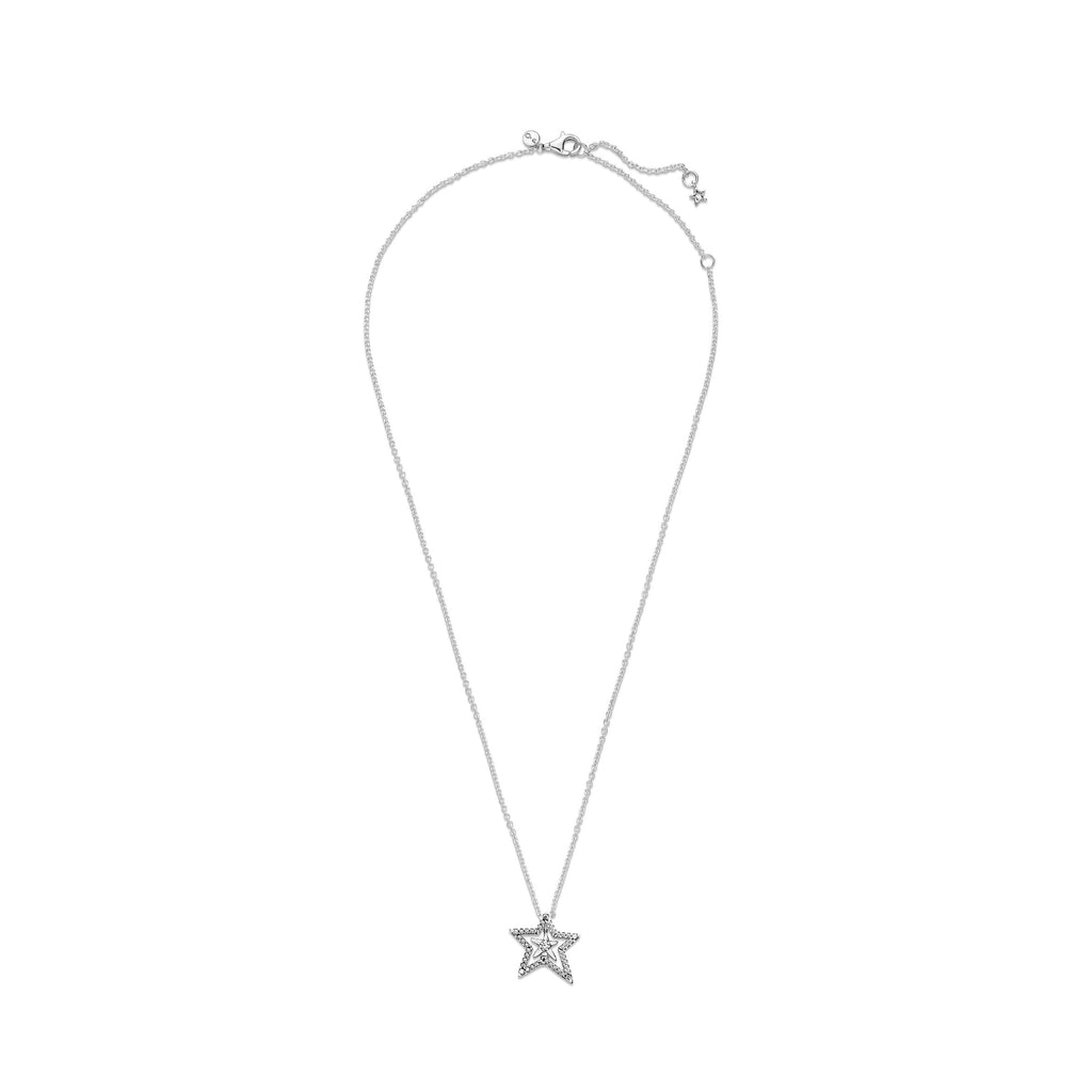 PANDORA Pavé Asymmetric Star Collier Necklace Cubic Zirconia Nature Necklaces And Pendants Pendant Necklace Jewelry Gift