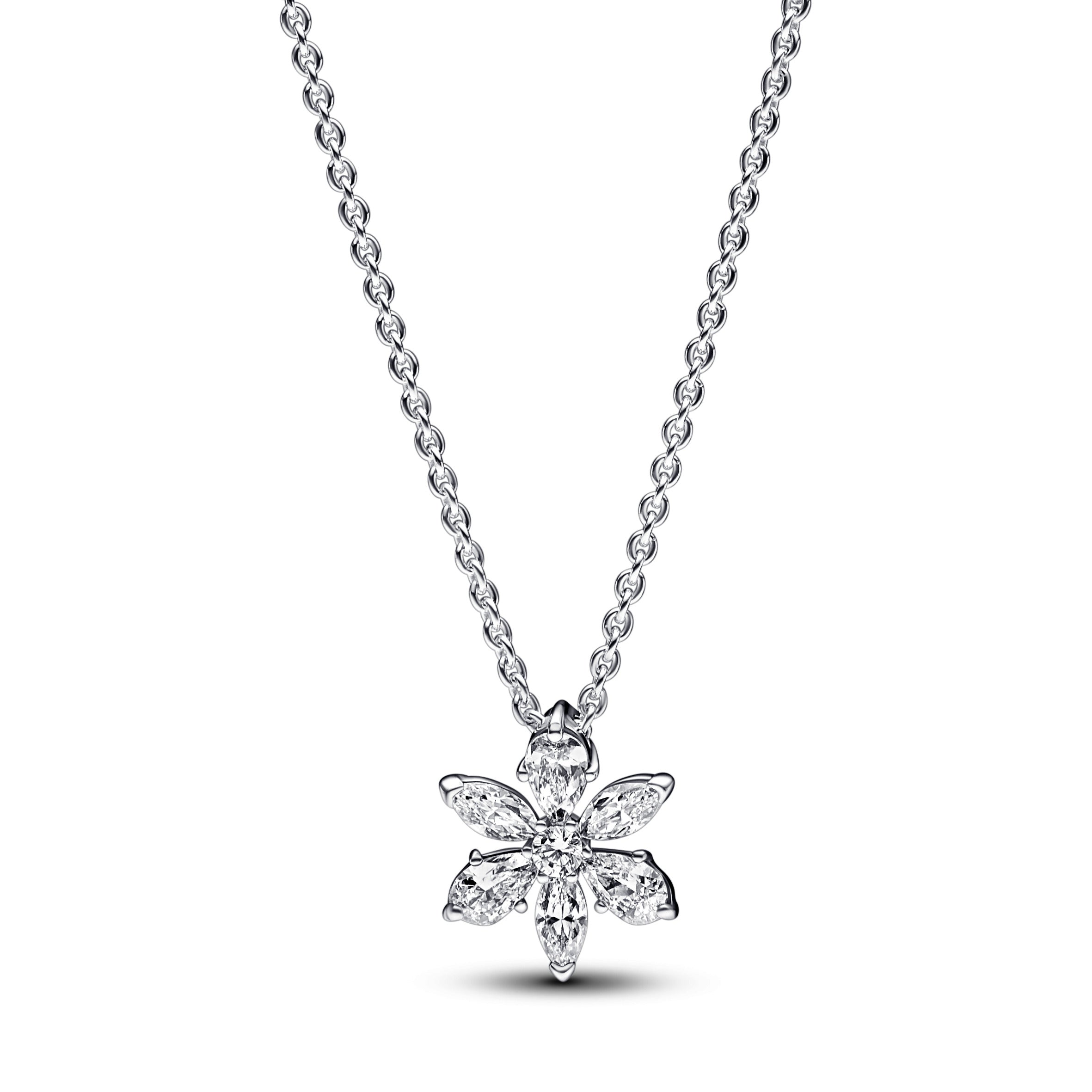 PANDORA Sparkling Herbarium Cluster Pendant Necklace Flowers Necklaces Jewelry Gift