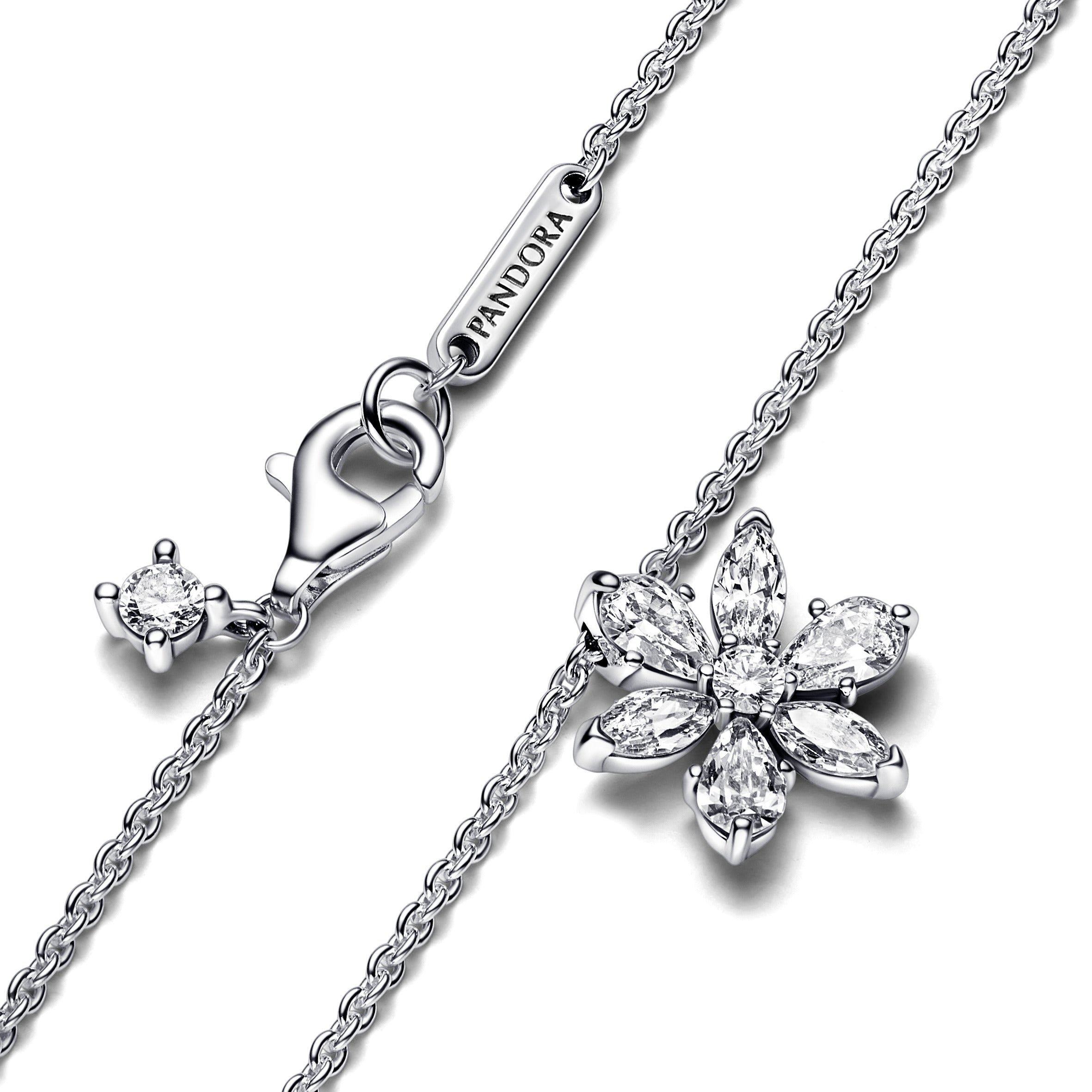 PANDORA Sparkling Herbarium Cluster Pendant Necklace Flowers Necklaces Jewelry Gift
