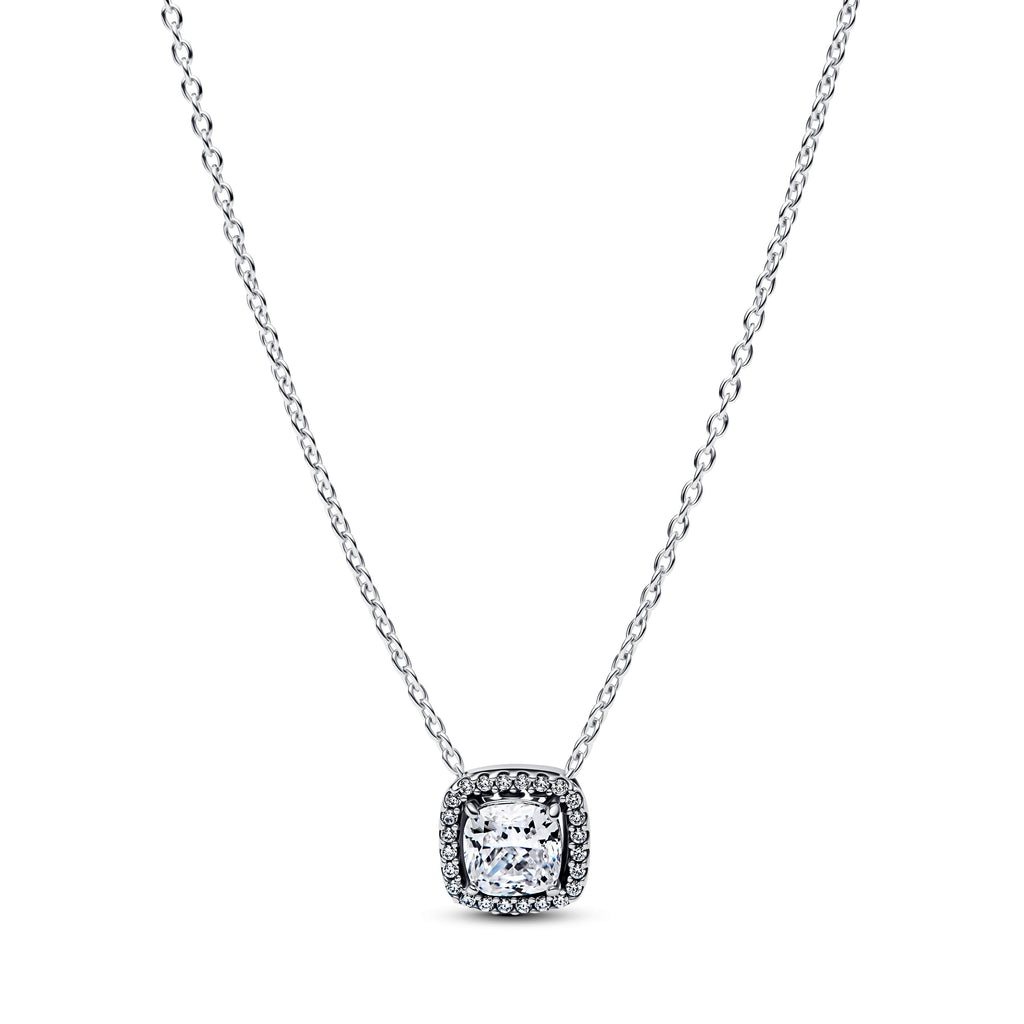PANDORA Halo Pendant Collier Necklace Cubic Zirconia Weddings Necklaces Pendant Necklace Jewelry Gift