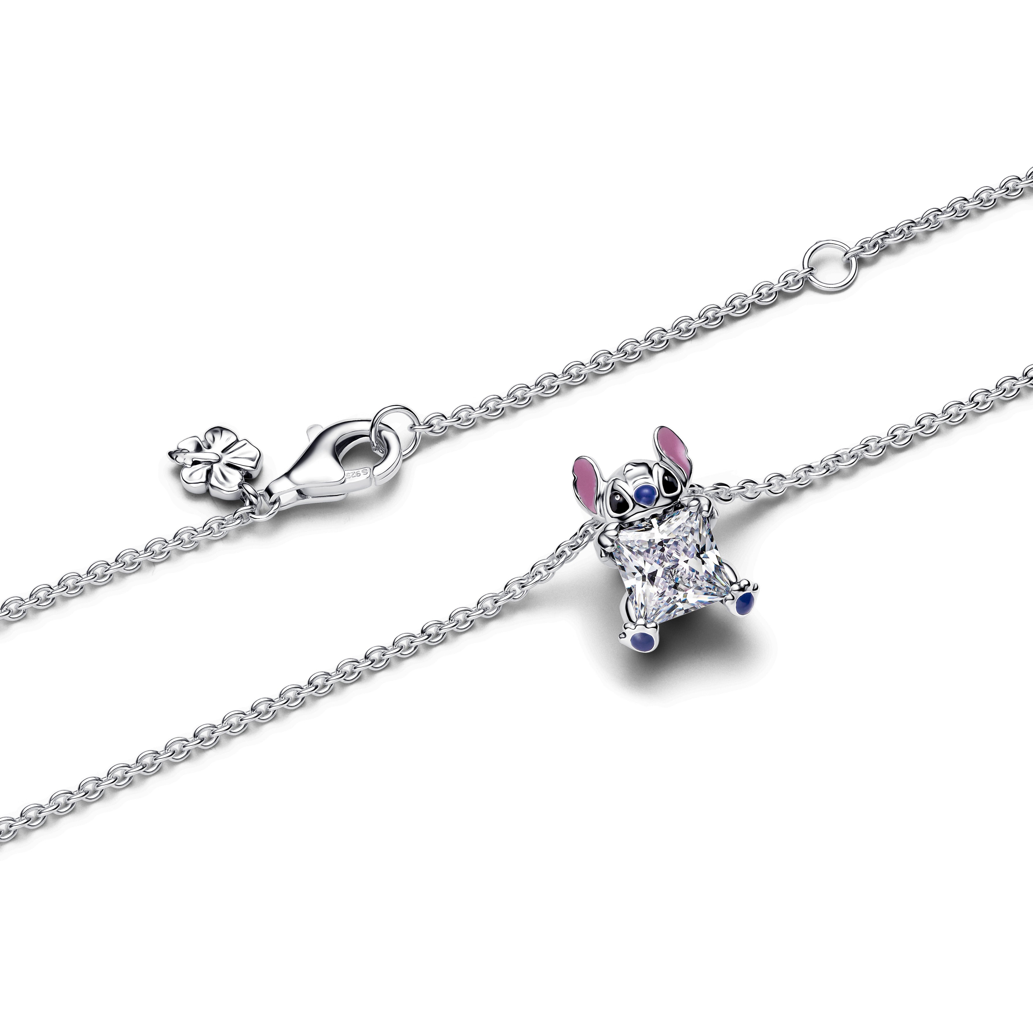 PANDORA Disney Stitch Collier Necklace Cubic Zirconia Disney X PANDORA Necklaces And Pendants Pendant Necklace Jewelry Gift