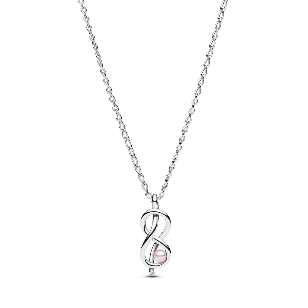 PANDORA Infinity Knot Collier Necklace Cubic Zirconia Pink Necklaces Pendant Necklace Jewelry Gift